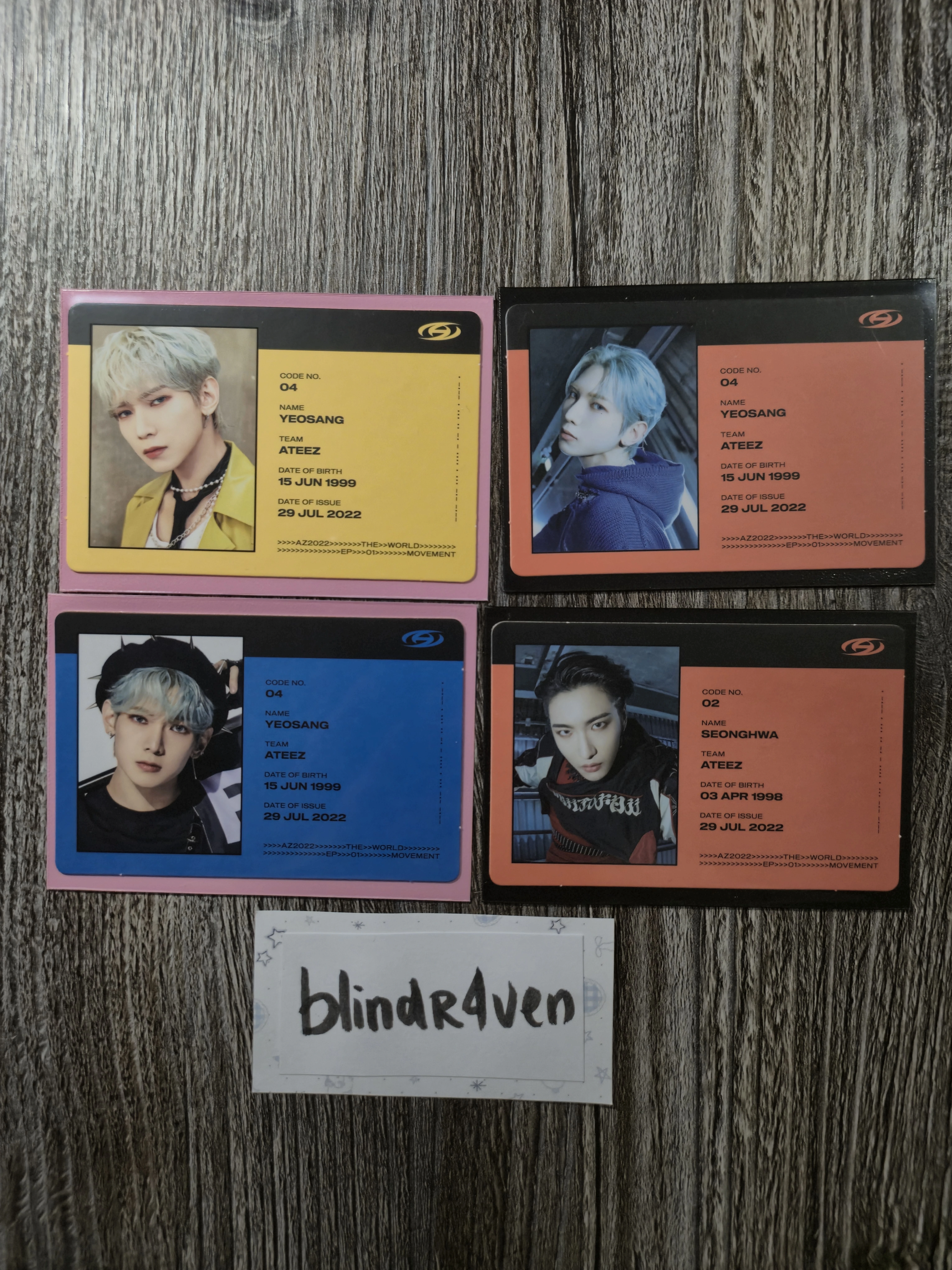 ateez id pc set listing photo 1