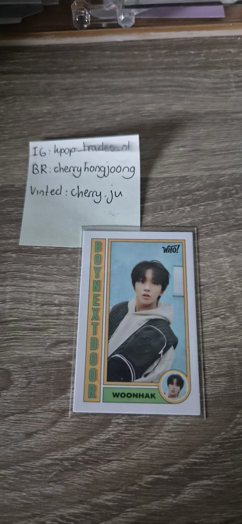 BOYNEXTDOOR Woonhak BOYNEXTDOOR - Woonhak - WHO! Album weverse album version photocard set listing photo 1