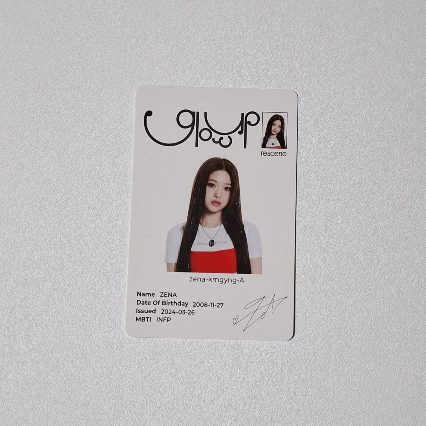 RESCENE Zena RESCENE - Zena - Glow Up Album me version album photocard id card listing photo 1