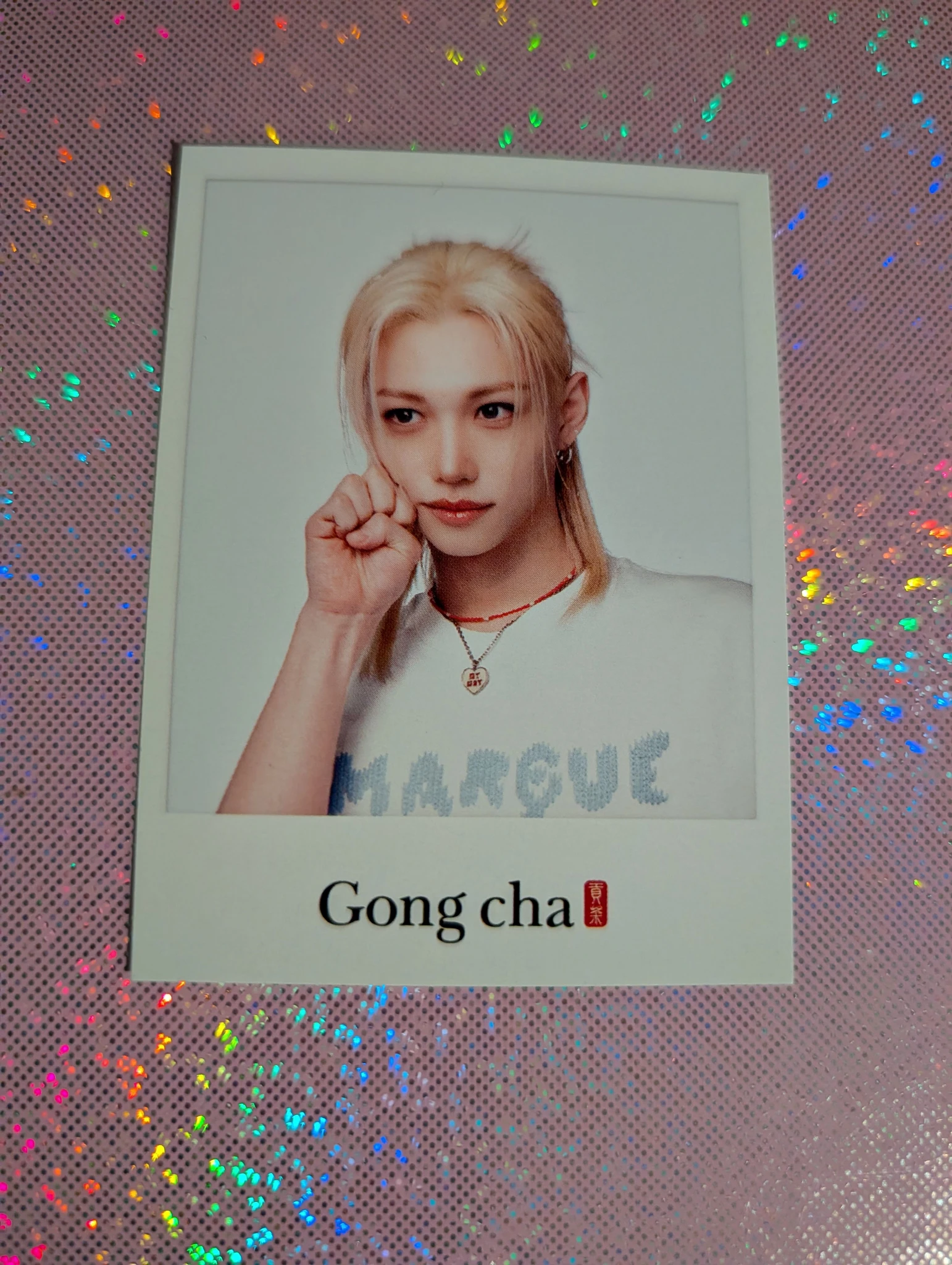 Stray Kids Felix Stray Kids - Felix - Felix x Gong Cha Other version 3 brand collaboration polaroid listing photo 1