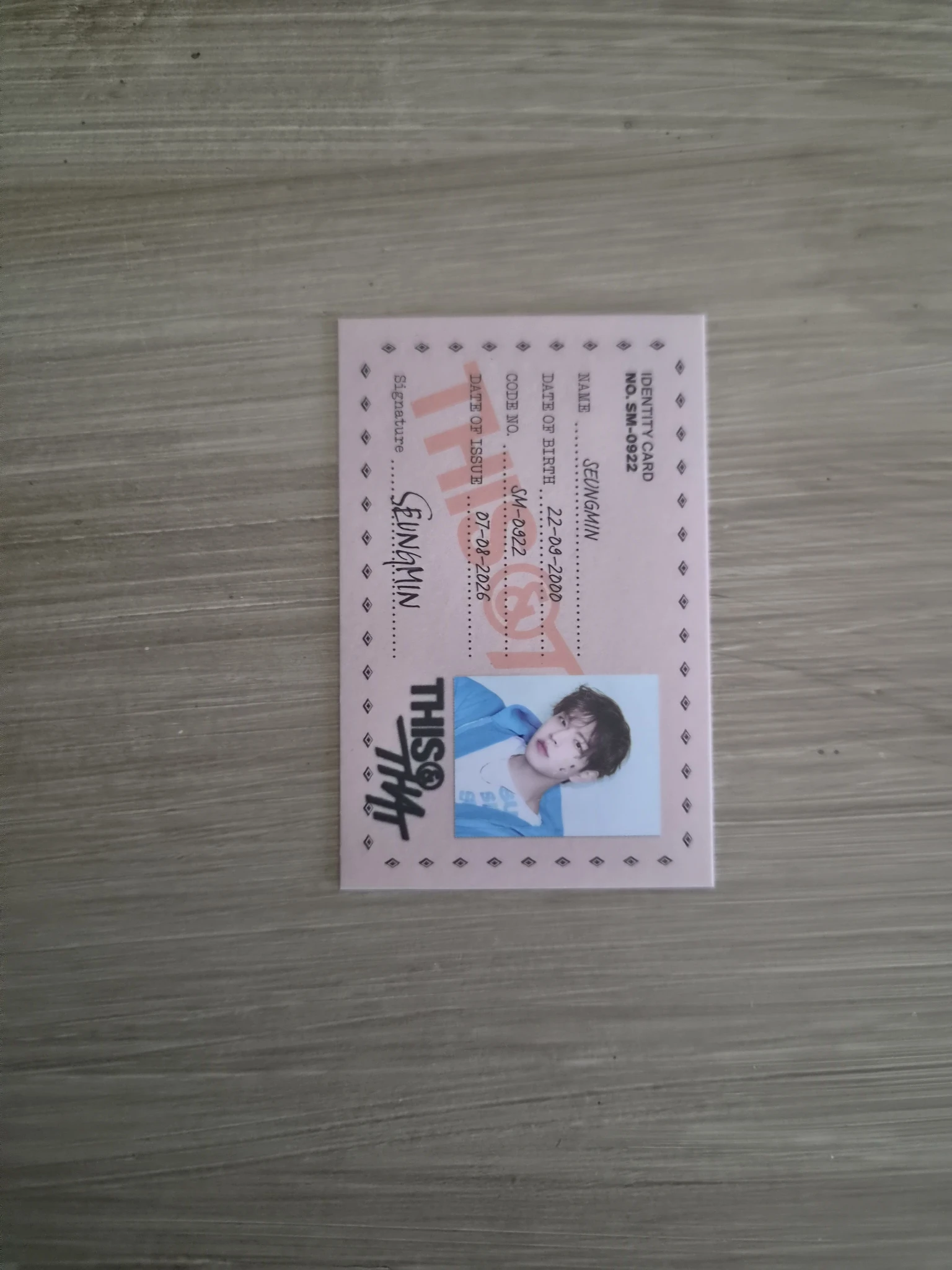 Stray Kids Seungmin Stray Kids - Seungmin - This & That Album id card that version album photocard listing photo 1