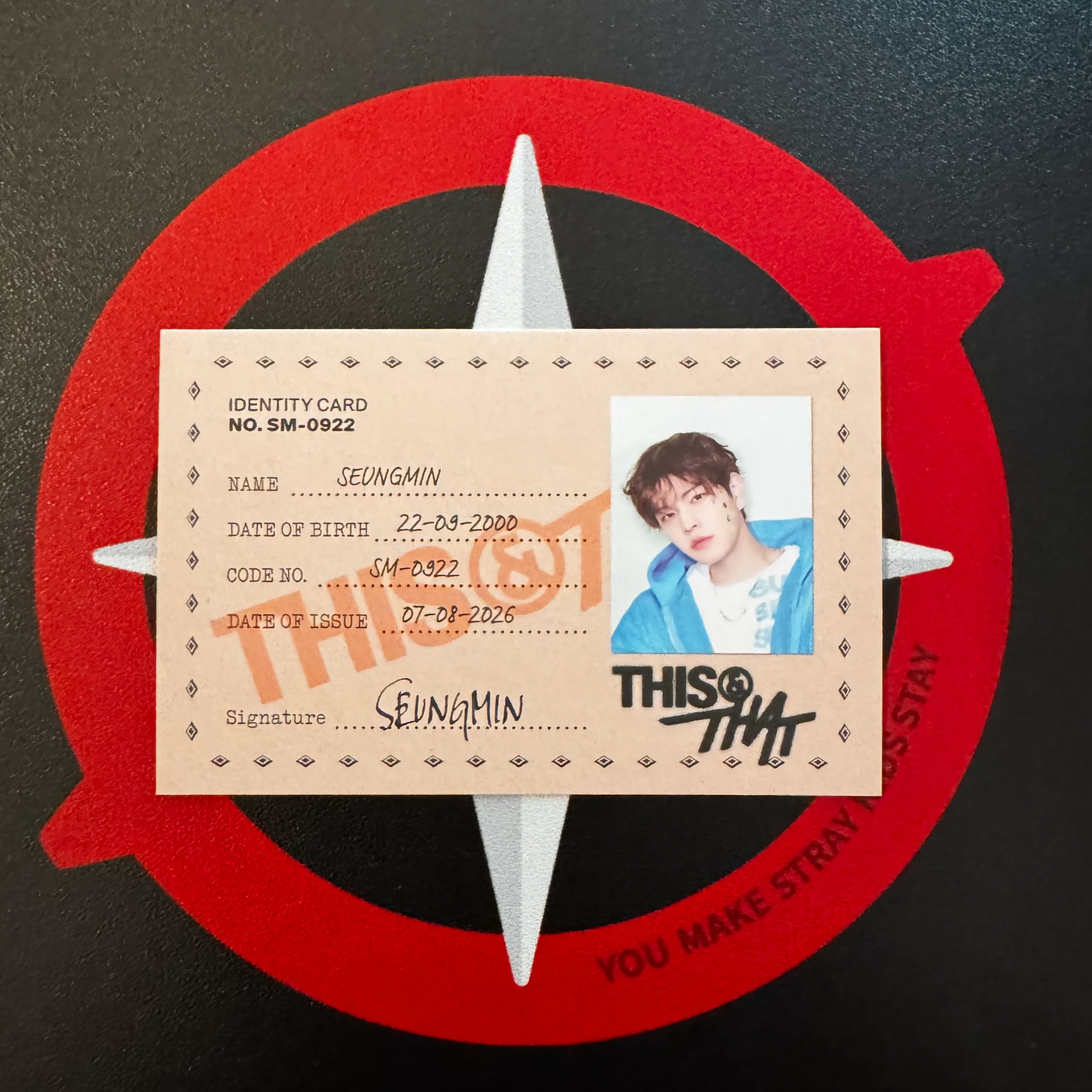 Stray Kids Seungmin Stray Kids - Seungmin - This & That Album id card that version album photocard listing photo 1