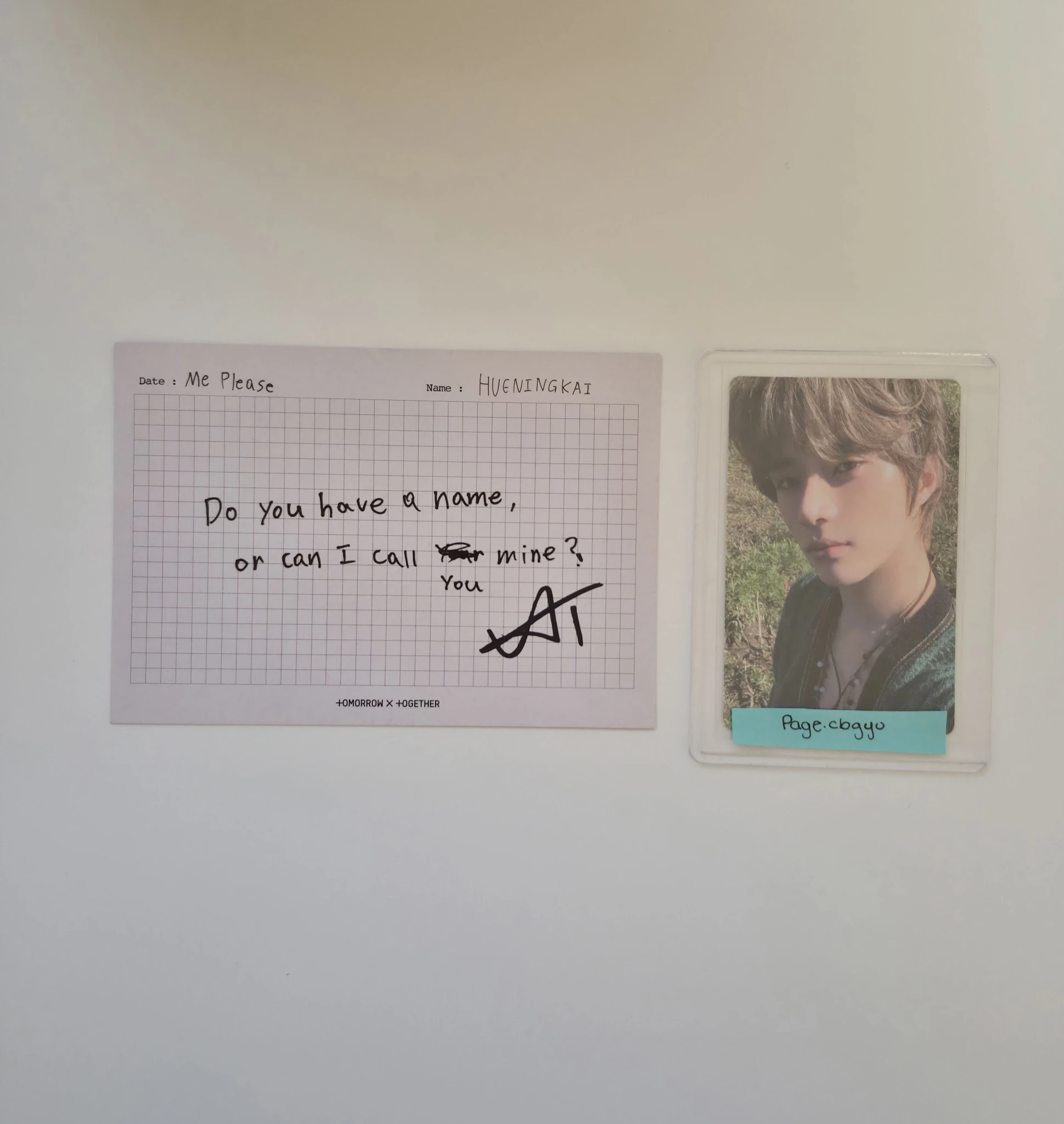 TOMORROW X TOGETHER Huening Kai TOMORROW X TOGETHER - Huening Kai - The Star Chapter: Sanctuary Album postcard signed US exclusive standard version listing photo 1