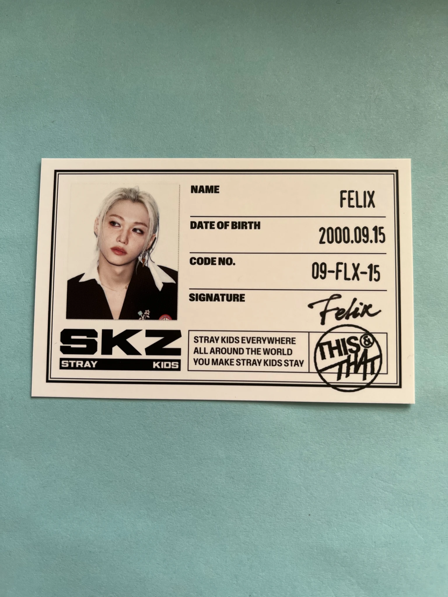Stray Kids Felix Stray Kids - Felix - This & That Album this version album photocard id card listing photo 1