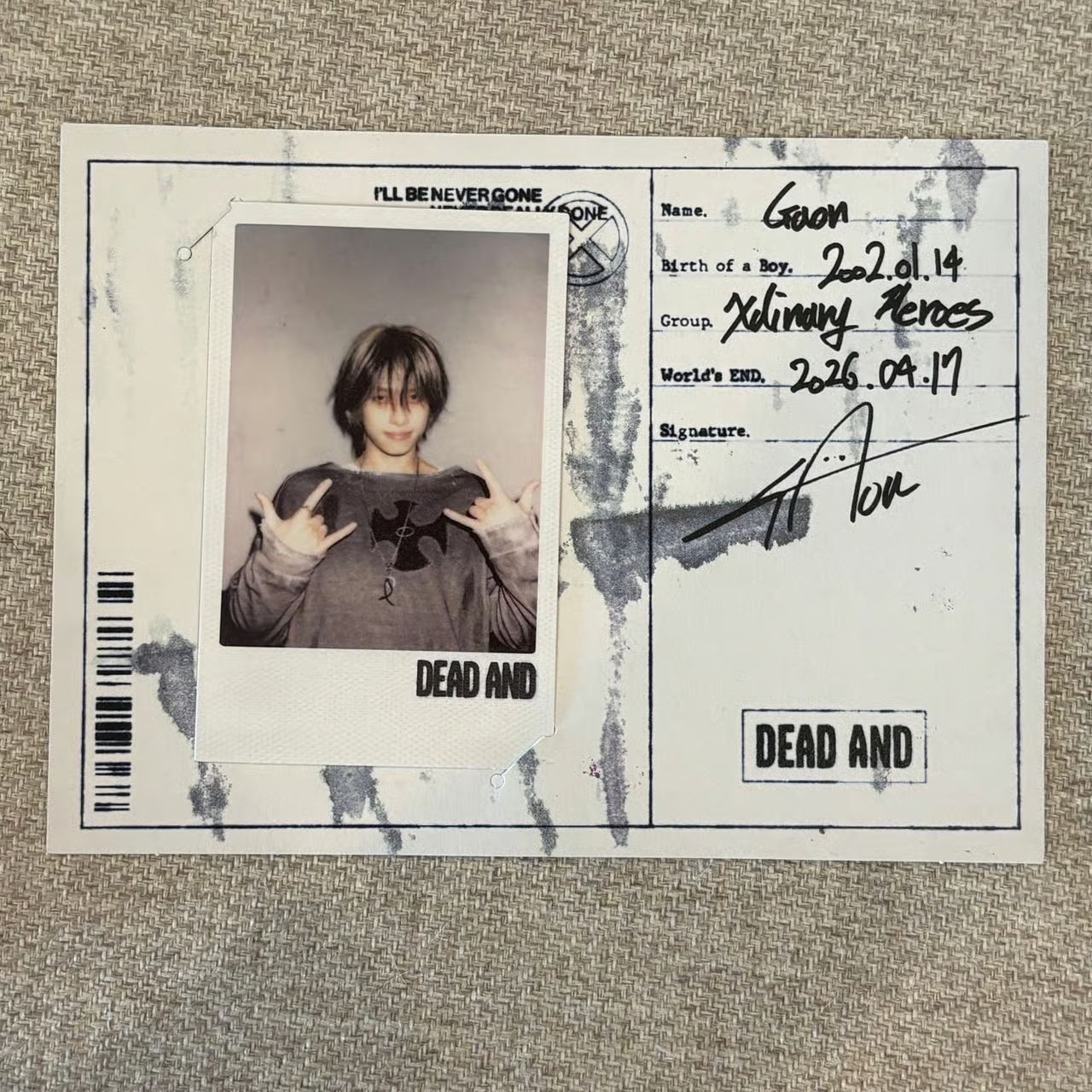 Xdinary Heroes Gaon Xdinary Heroes - Gaon - DEAD AND Album horizontal album inclusion boy in chic version hidden message card polaroid listing photo 1