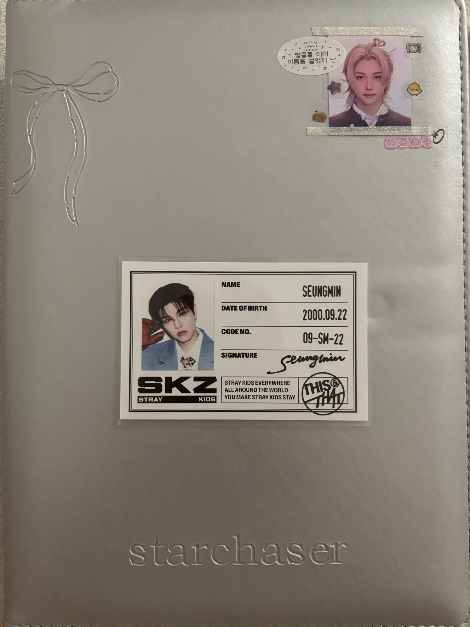 Stray Kids Seungmin Stray Kids - Seungmin - This & That Album album photocard id card this version listing photo 1