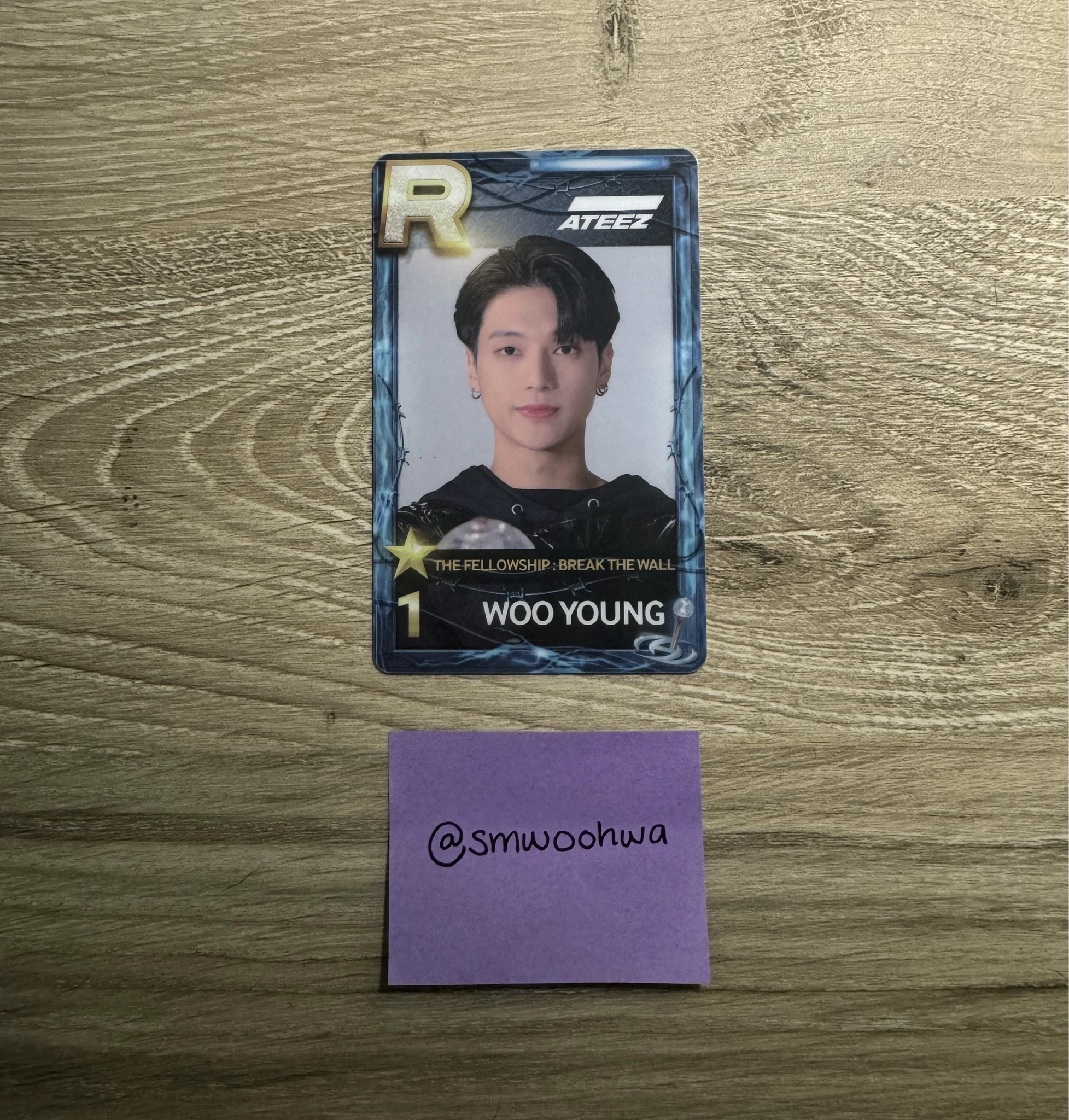 ATEEZ Wooyoung ATEEZ - Wooyoung - SUPERSTAR × ATEEZ Other superstar purchase benefit concert benefit pvc card listing photo 1