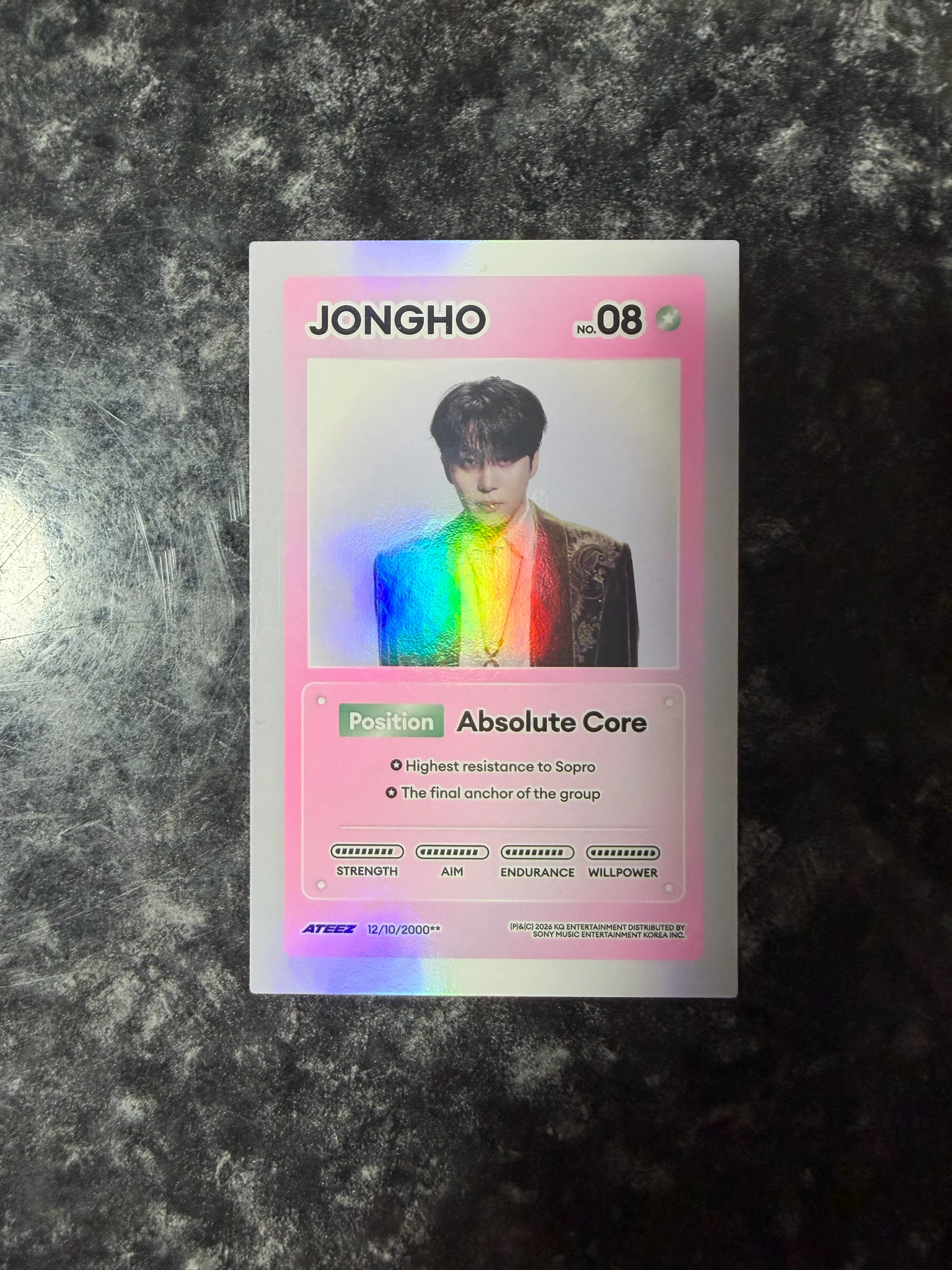 ATEEZ Jongho ATEEZ - Jongho - GOLDEN HOUR : Part.5 Album album photocard Z version holographic (hologram) character card listing photo 1