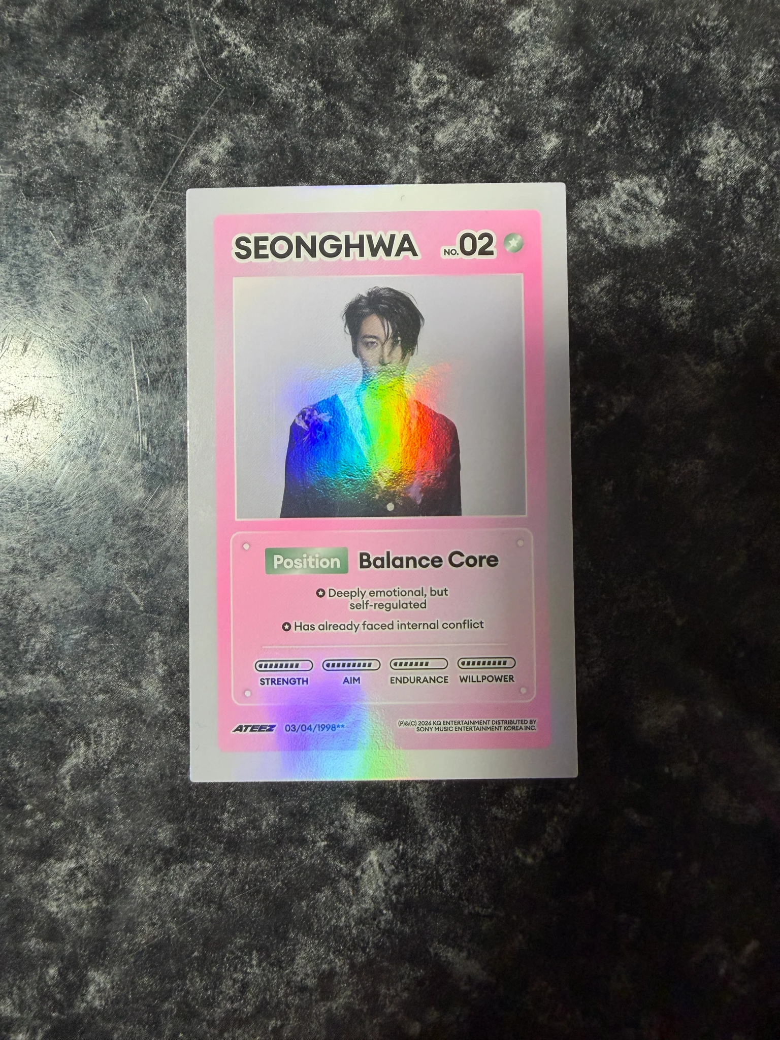 ATEEZ Seonghwa ATEEZ - Seonghwa - GOLDEN HOUR : Part.5 Album character card holographic (hologram) listing photo 1