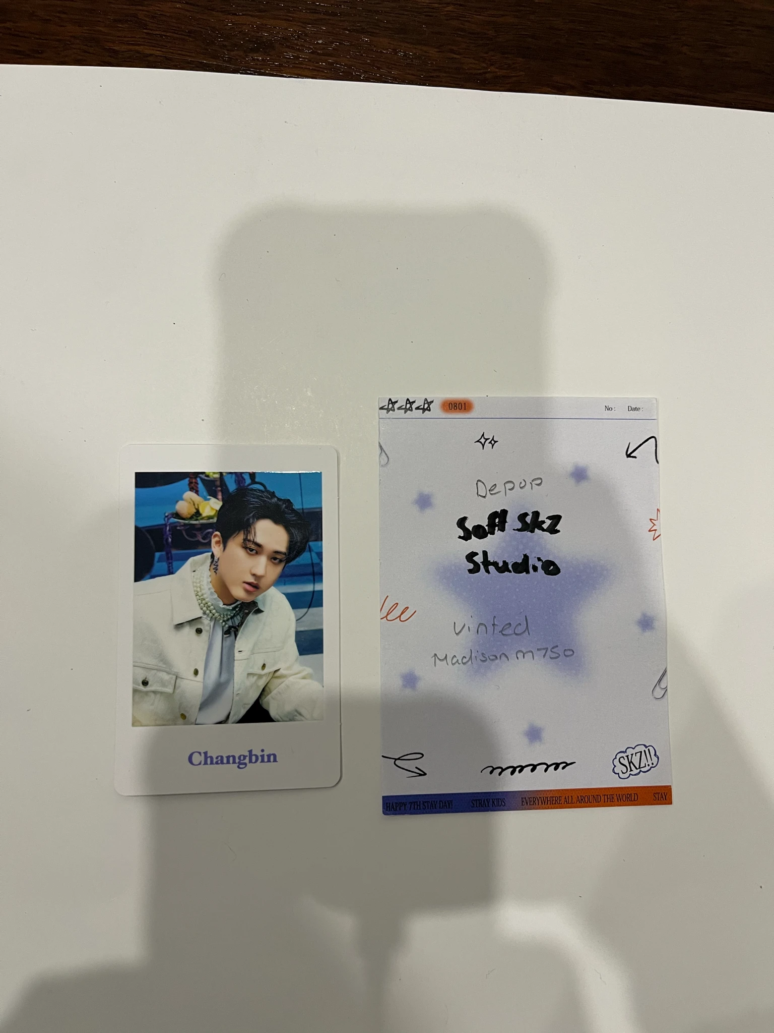 Stray Kids Changbin Stray Kids - Changbin - The Sound Album merch photocard polaroid item set B version pop-up white day shibuya109 listing photo 1