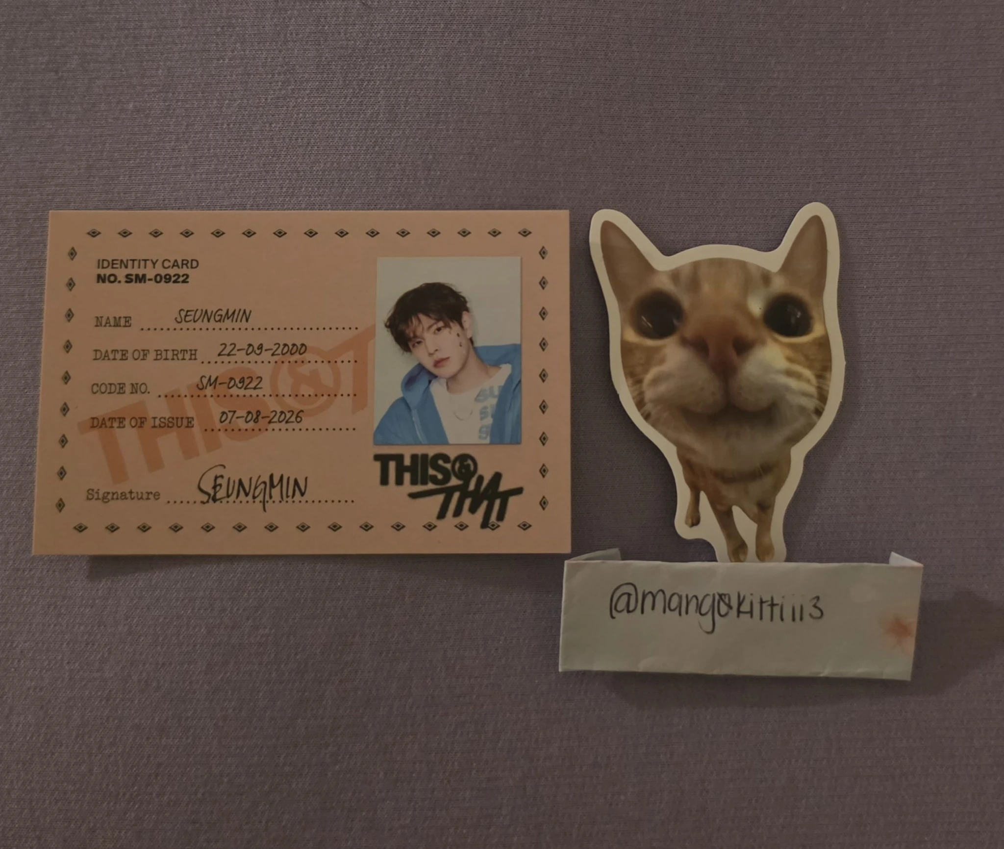 Stray Kids Seungmin Stray Kids - Seungmin - This & That Album id card that version album photocard listing photo 1