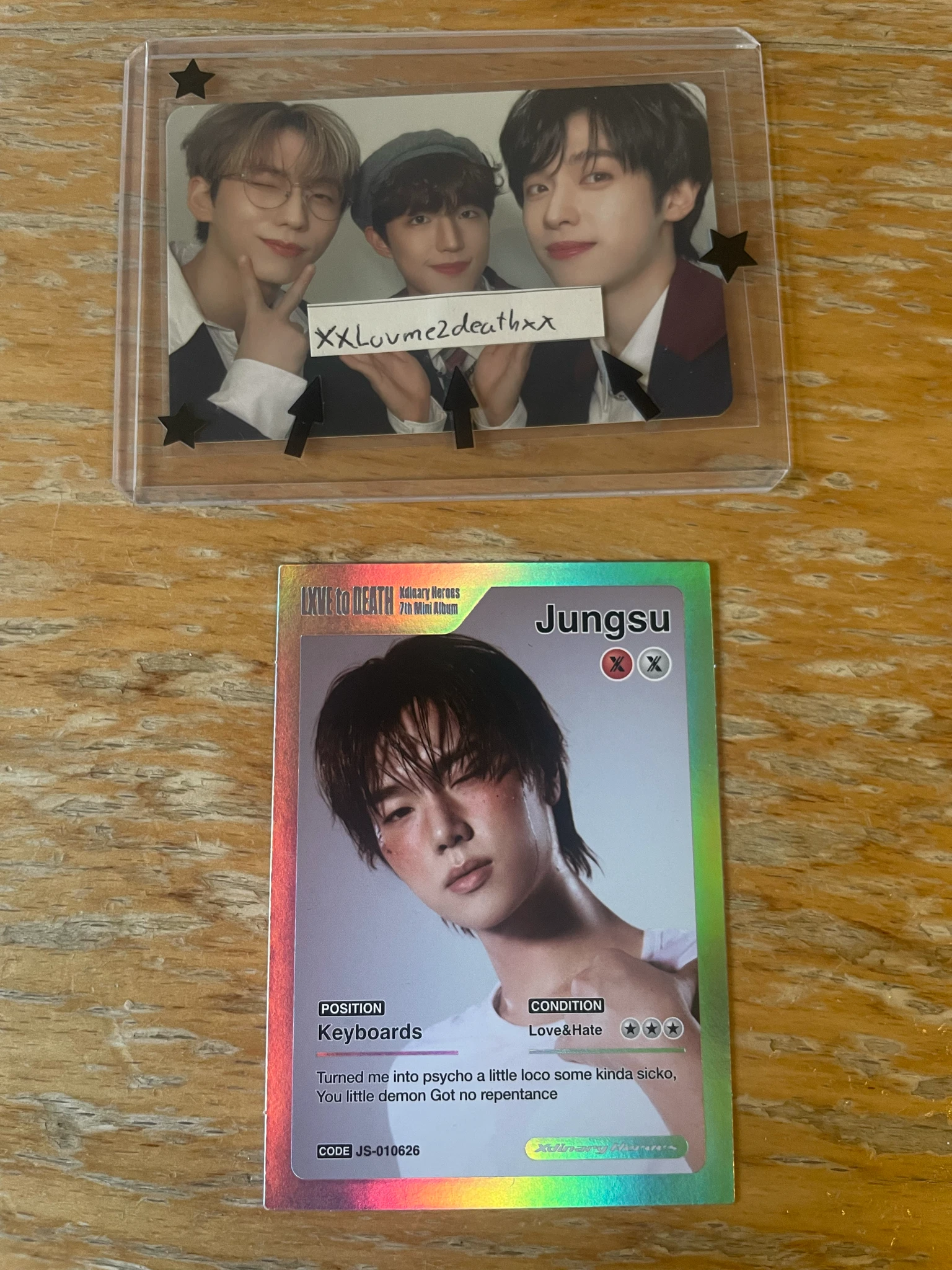 Xdinary Heroes Jungsu Xdinary Heroes - Jungsu - LXVE TO DEATH Album album photocard trading card holographic (hologram) random photocard listing photo 1