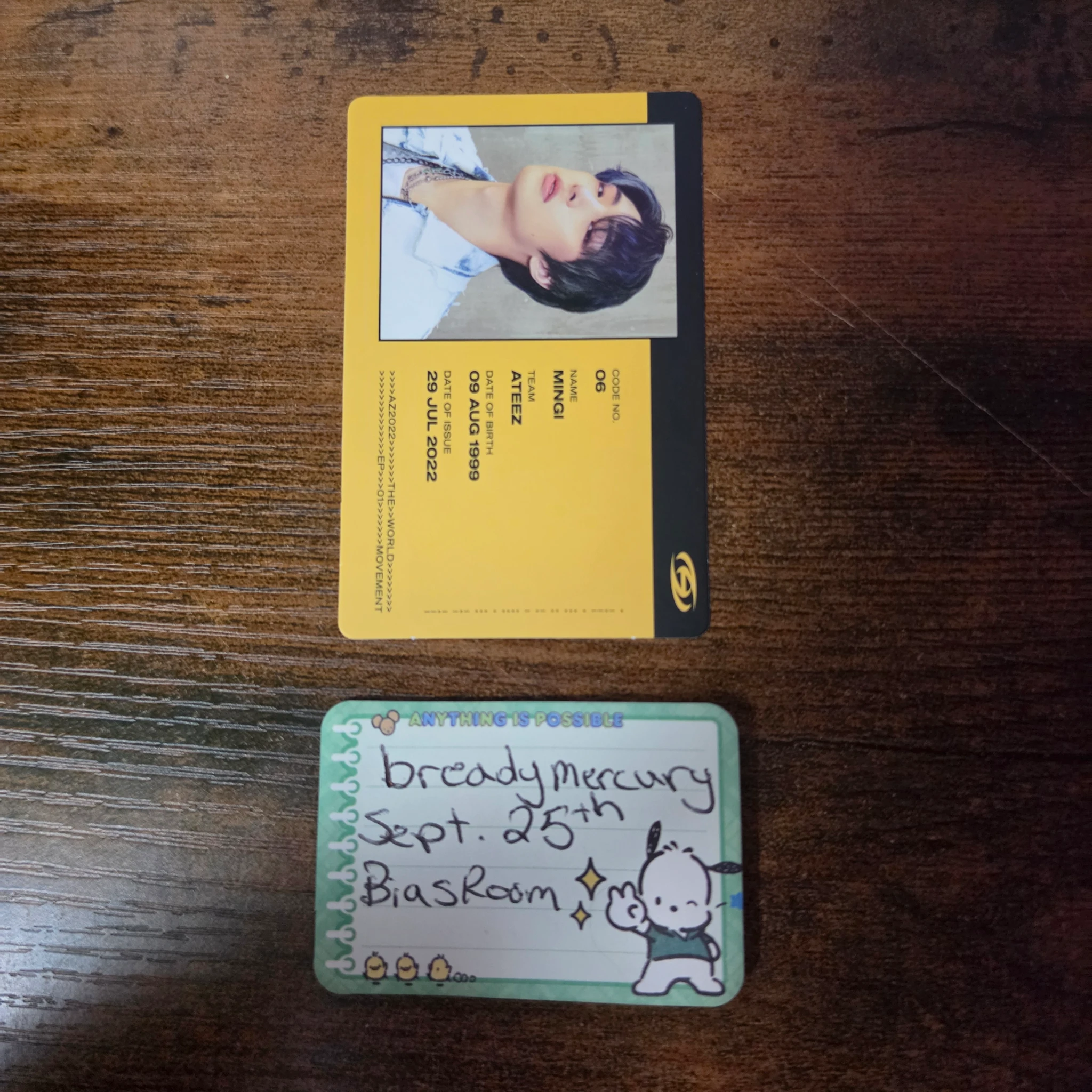 ATEEZ Mingi ATEEZ - Mingi - THE WORLD EP.1 : MOVEMENT Album album photocard diary version id card listing photo 1