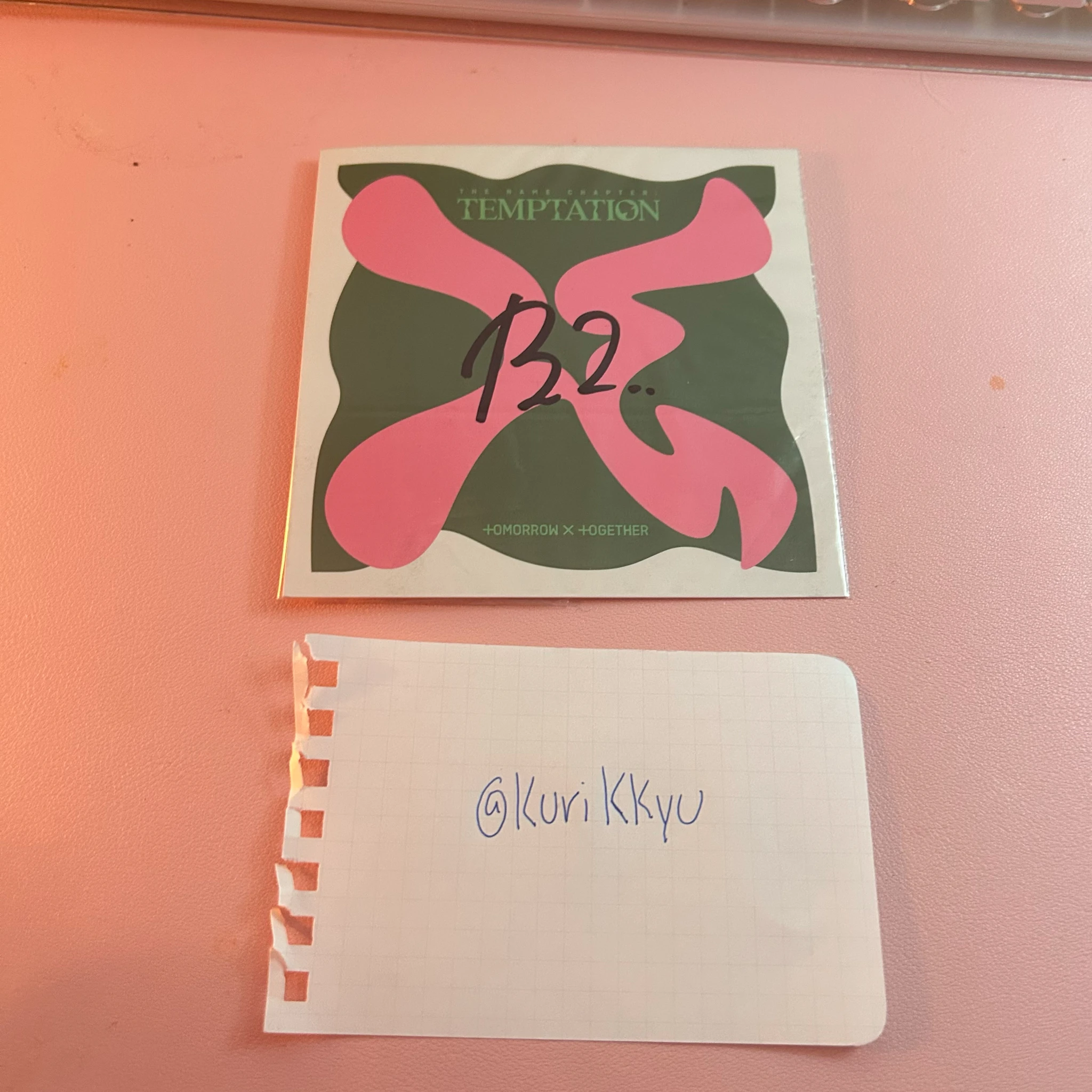 TOMORROW X TOGETHER Beomgyu TOMORROW X TOGETHER - Beomgyu - The Name Chapter: Temptation Album postcard signed US exclusive listing photo 1