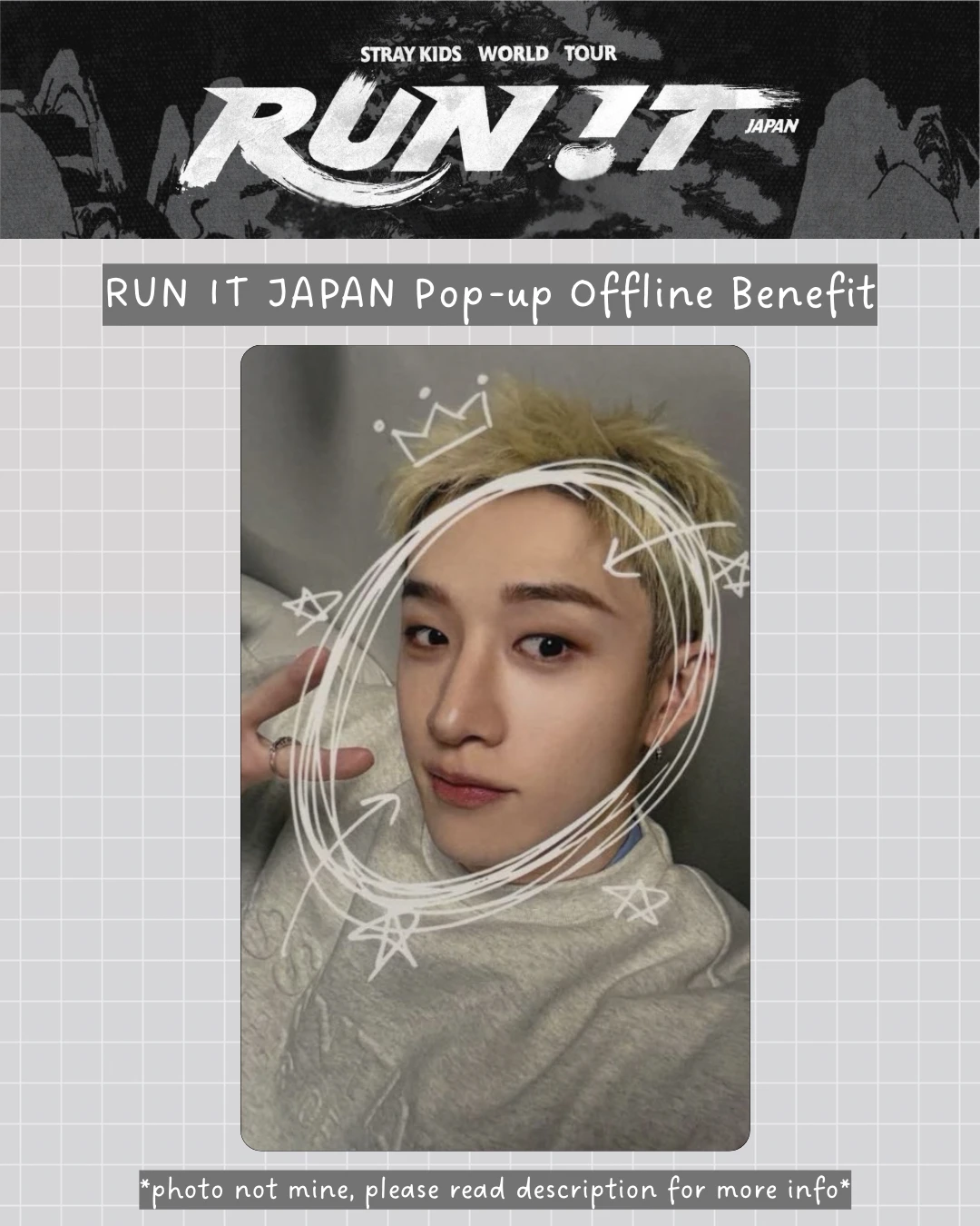 Stray Kids Bang Chan Stray Kids - Bang Chan - RUN IT World Tour Event japan pop-up offline purchase benefit listing photo 1