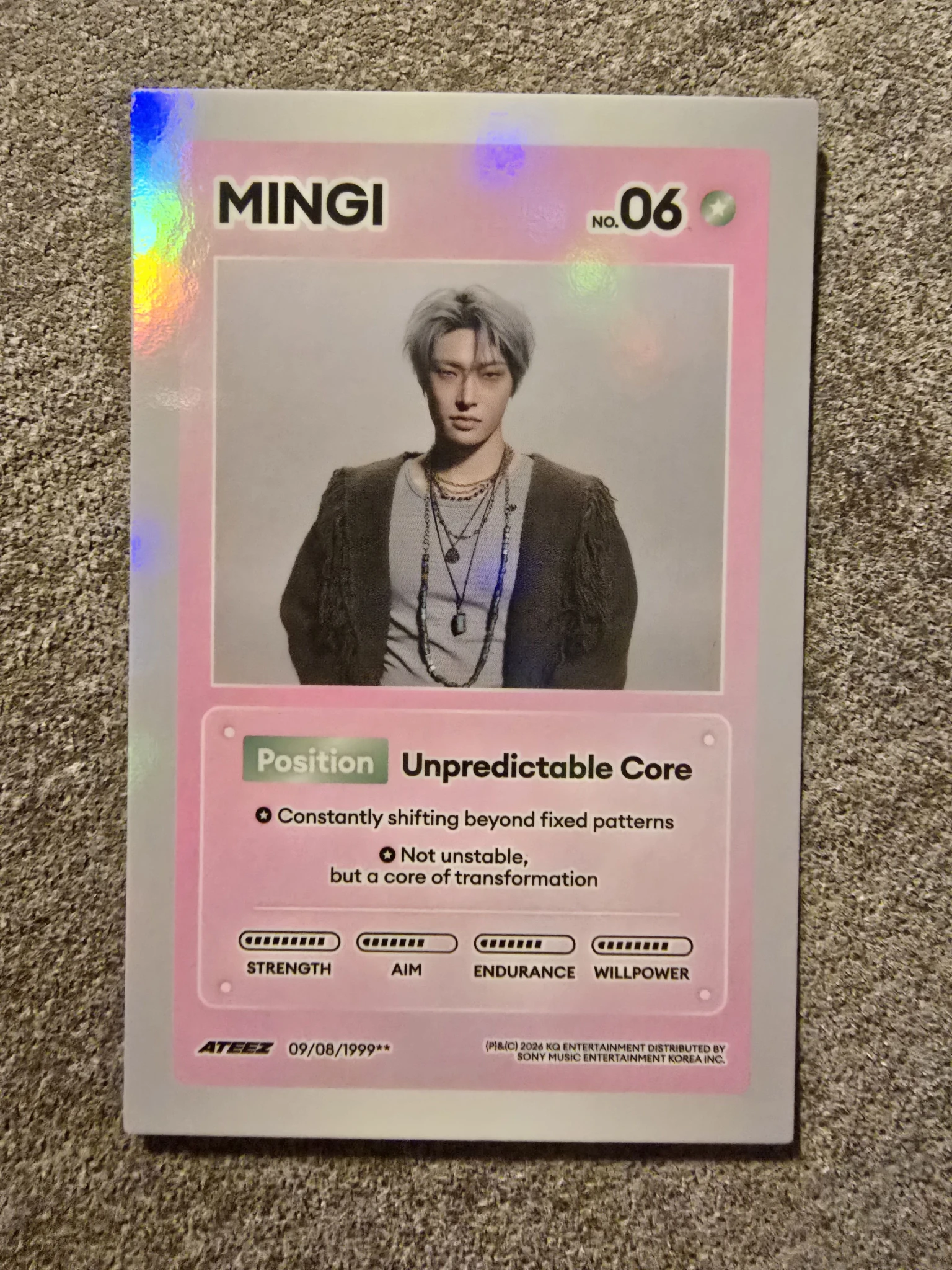 ATEEZ Mingi ATEEZ - Mingi - GOLDEN HOUR : Part.5 Album album photocard character card A version holographic (hologram) listing photo 1