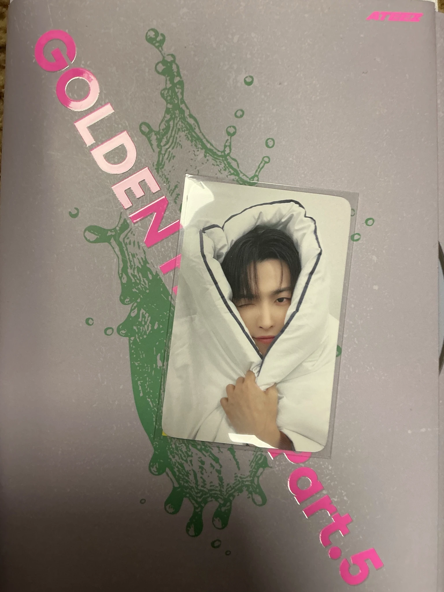 ATEEZ Hongjoong ATEEZ - Hongjoong - Golden Hour : Part.2 Album pob (pre-order benefit) target exclusive barnes & noble exclusive makestar lucky draw fromm store jump up musicart (music art) listing photo 1
