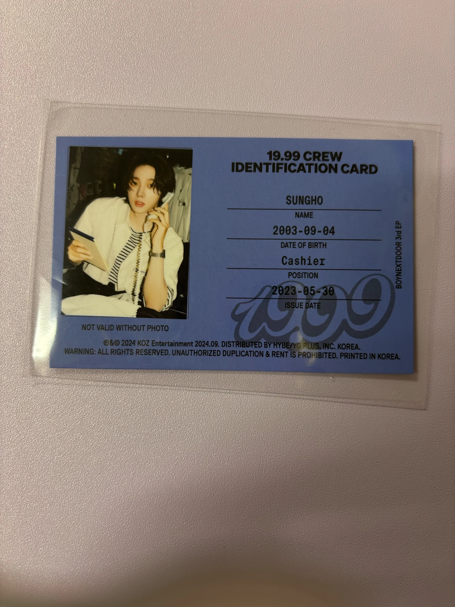 BOYNEXTDOOR Sungho BOYNEXTDOOR - Sungho - 19.99 Album id card listing photo 1