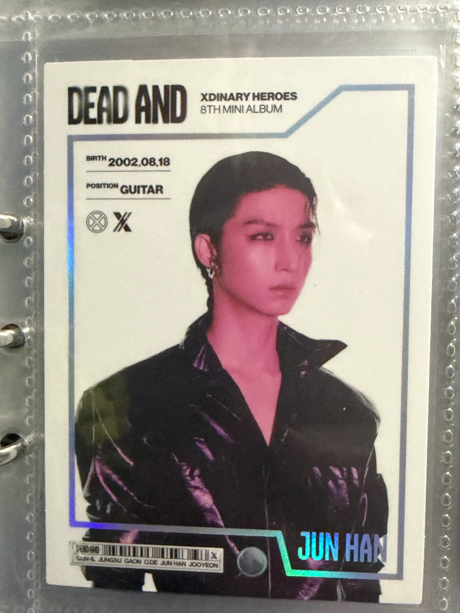 Xdinary Heroes Jun Han Xdinary Heroes - Jun Han - DEAD AND Album trading card holographic (hologram) album photocard listing photo 1