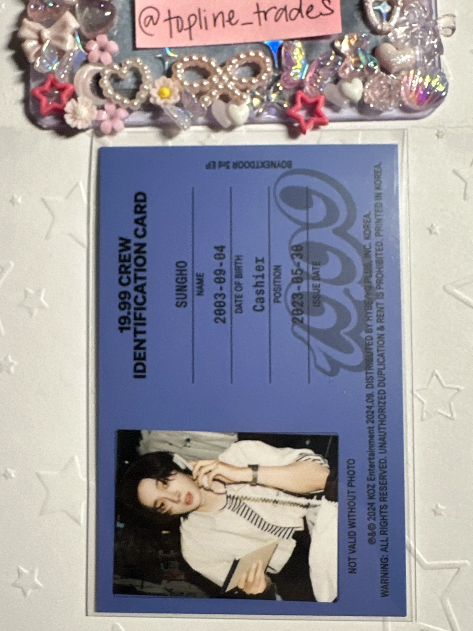 BOYNEXTDOOR Sungho BOYNEXTDOOR - Sungho - 19.99 Album id card listing photo 1