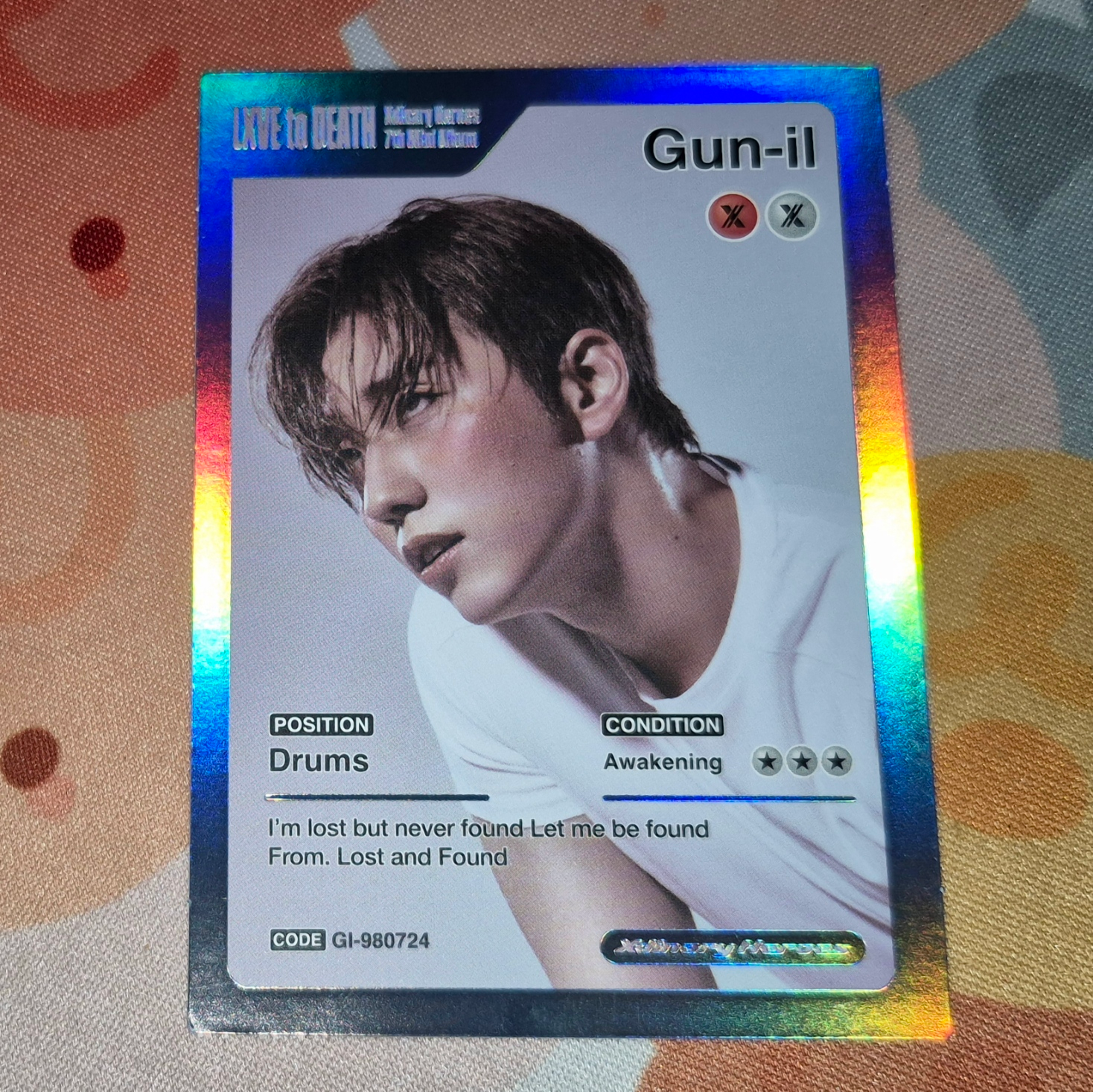 Xdinary Heroes Gunil Xdinary Heroes - Gunil - LXVE TO DEATH Album trading card holographic (hologram) random photocard listing photo 1