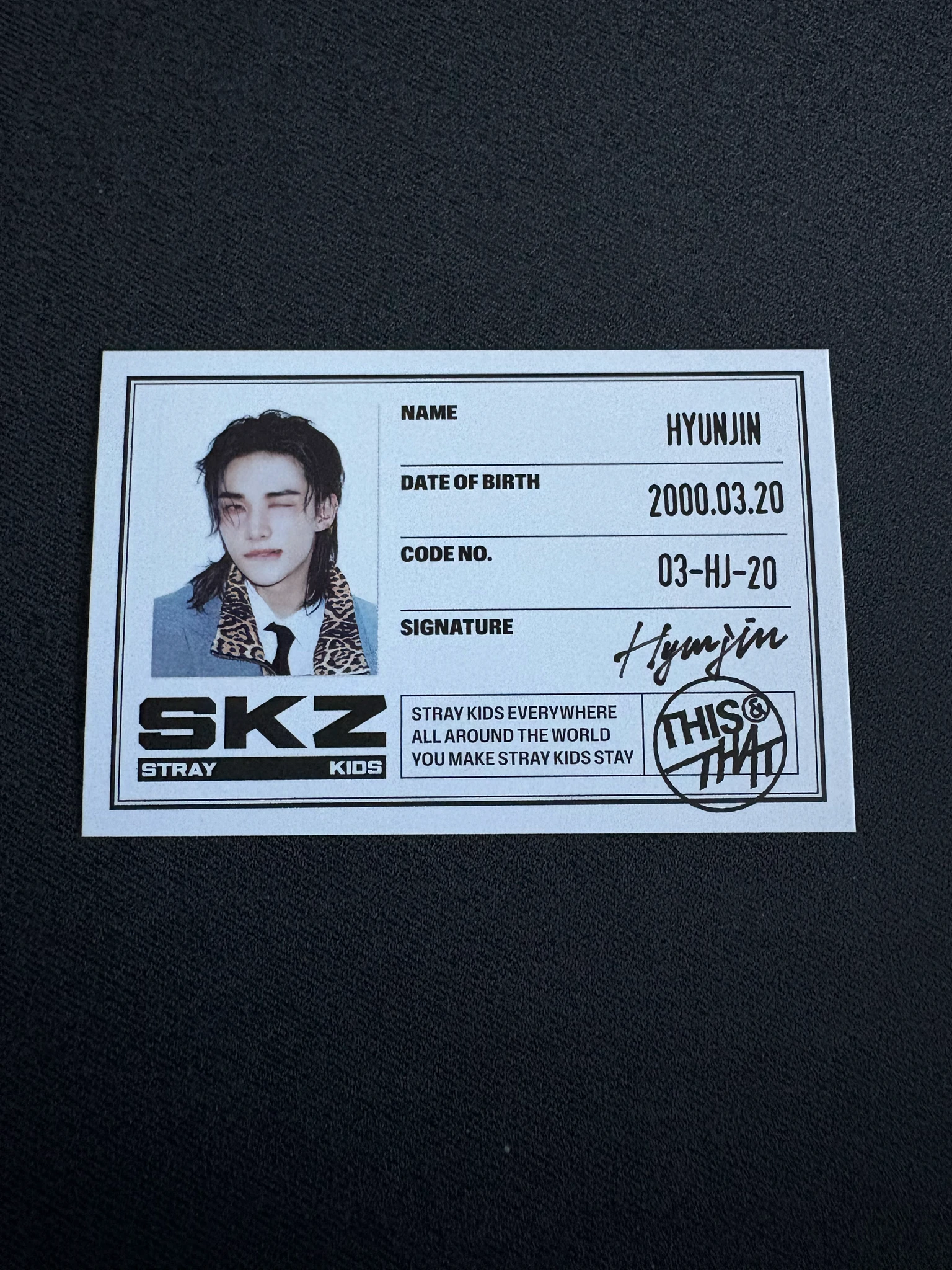Stray Kids Hyunjin Stray Kids - Hyunjin - This & That Album album photocard id card this version listing photo 1