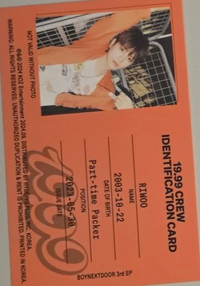 BOYNEXTDOOR Riwoo BOYNEXTDOOR - Riwoo - 19.99 Album id card listing photo 1