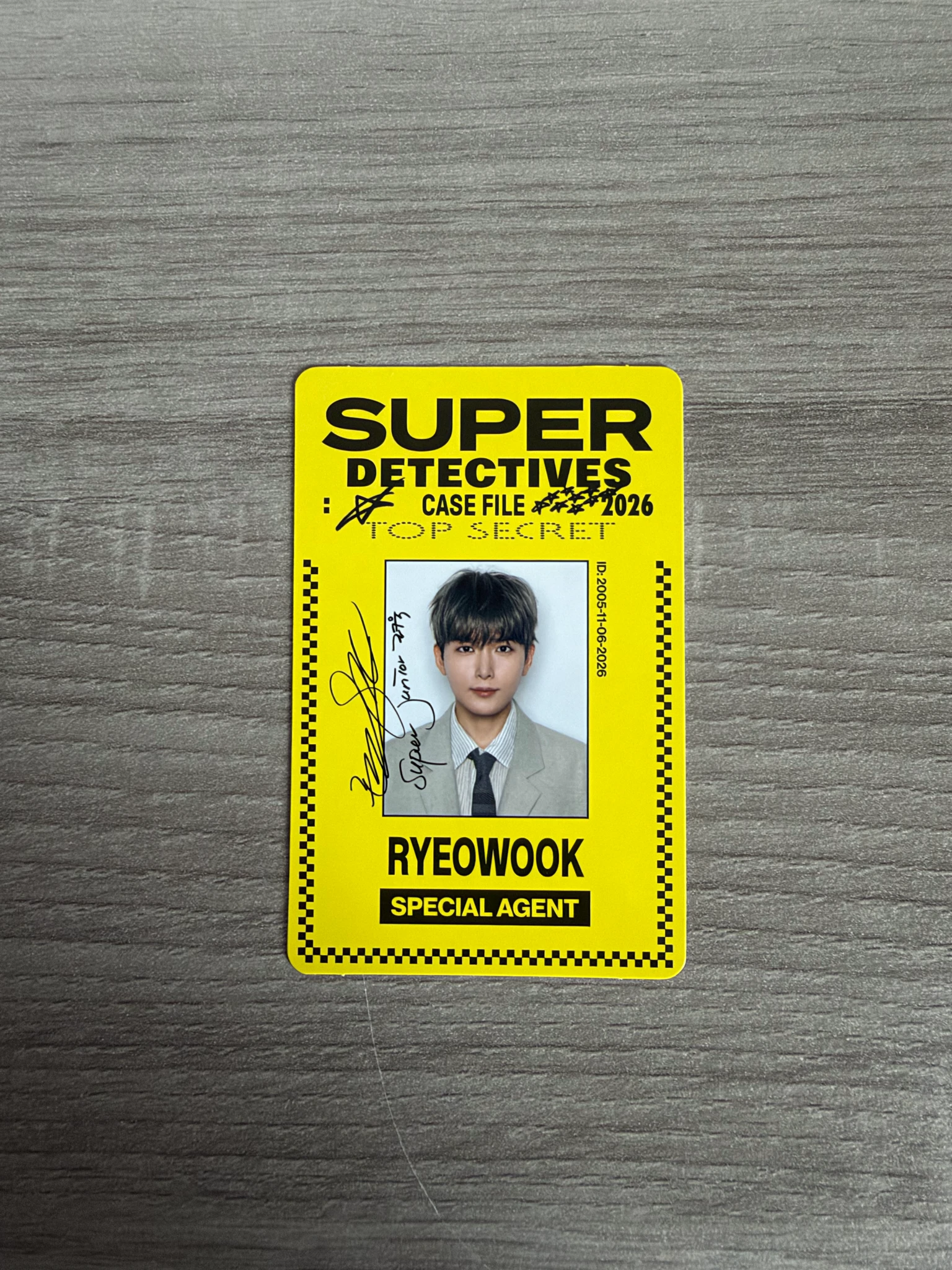 SUPER JUNIOR Ryeowook SUPER JUNIOR - Ryeowook - 2026 Season's Greetings - Detectives : Case File 2026 Top Secret Other season's greetings id card set listing photo 1