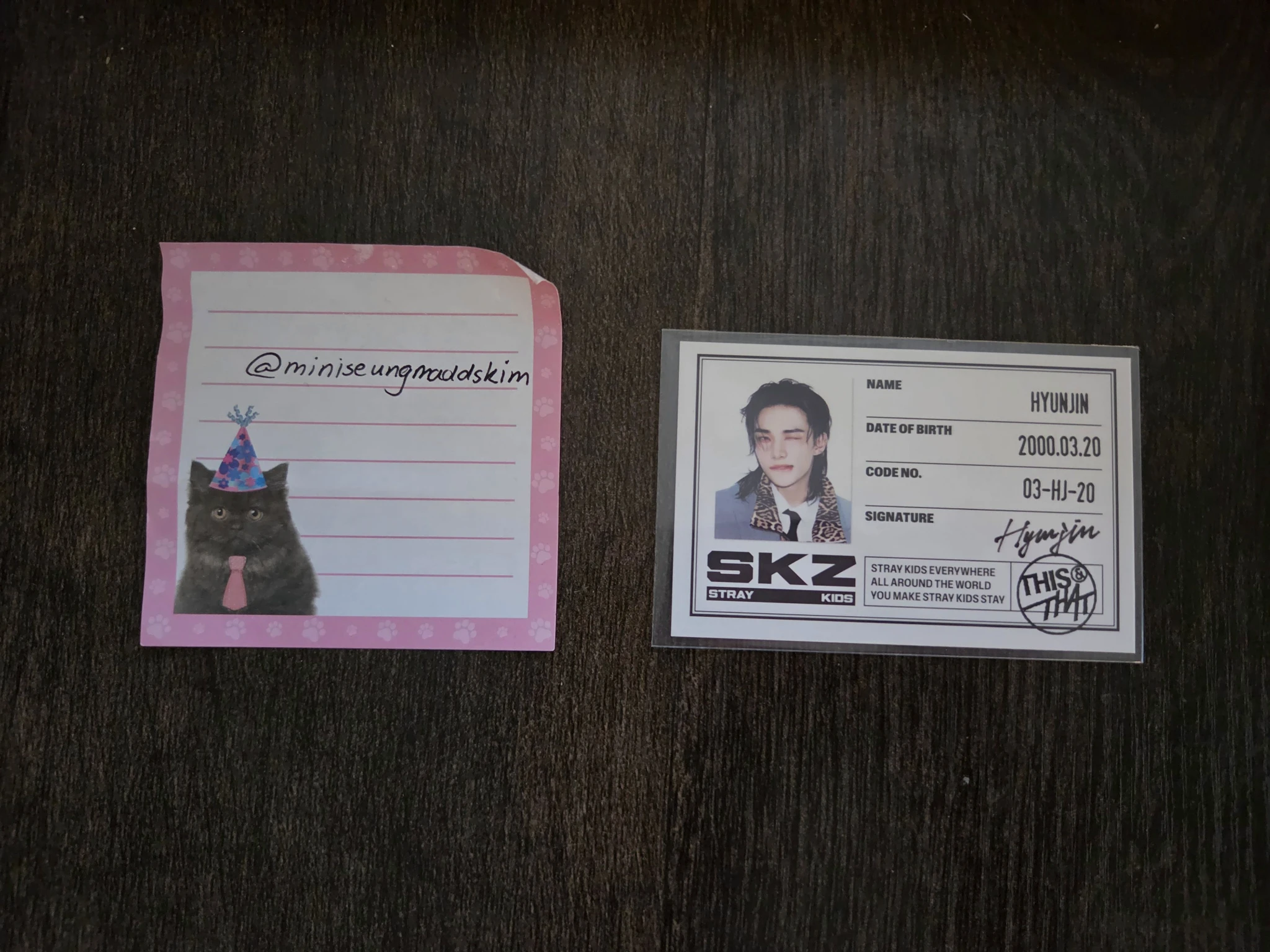 Stray Kids Hyunjin Stray Kids - Hyunjin - This & That Album album photocard id card this version listing photo 1