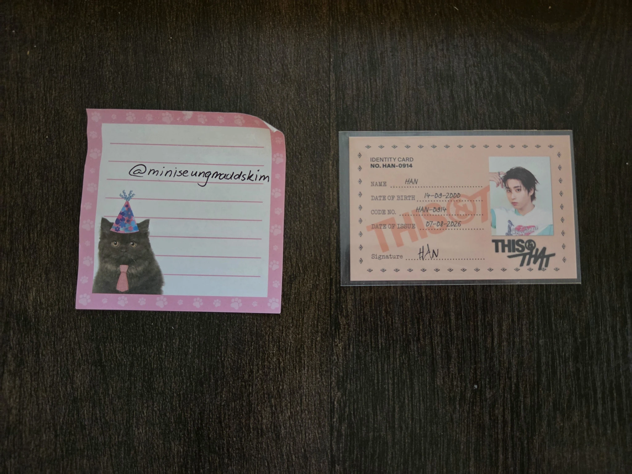 Stray Kids HAN Stray Kids - HAN - This & That Album album photocard id card that version listing photo 1