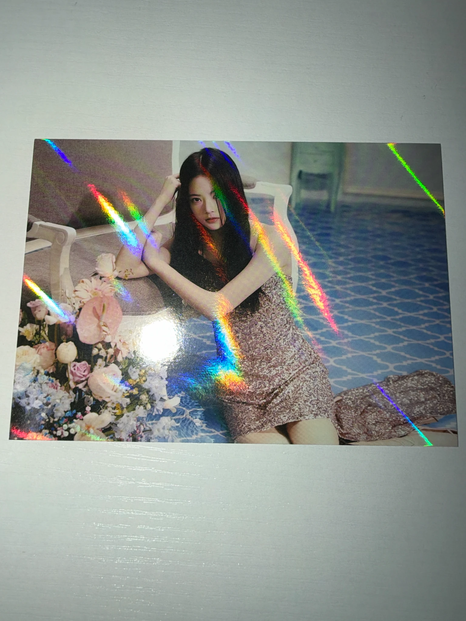 LE SSERAFIM Hong Eunchae LE SSERAFIM - Hong Eunchae - FEARLESS Album pre-order benefit (pob) aladin holographic (hologram) postcard listing photo 1