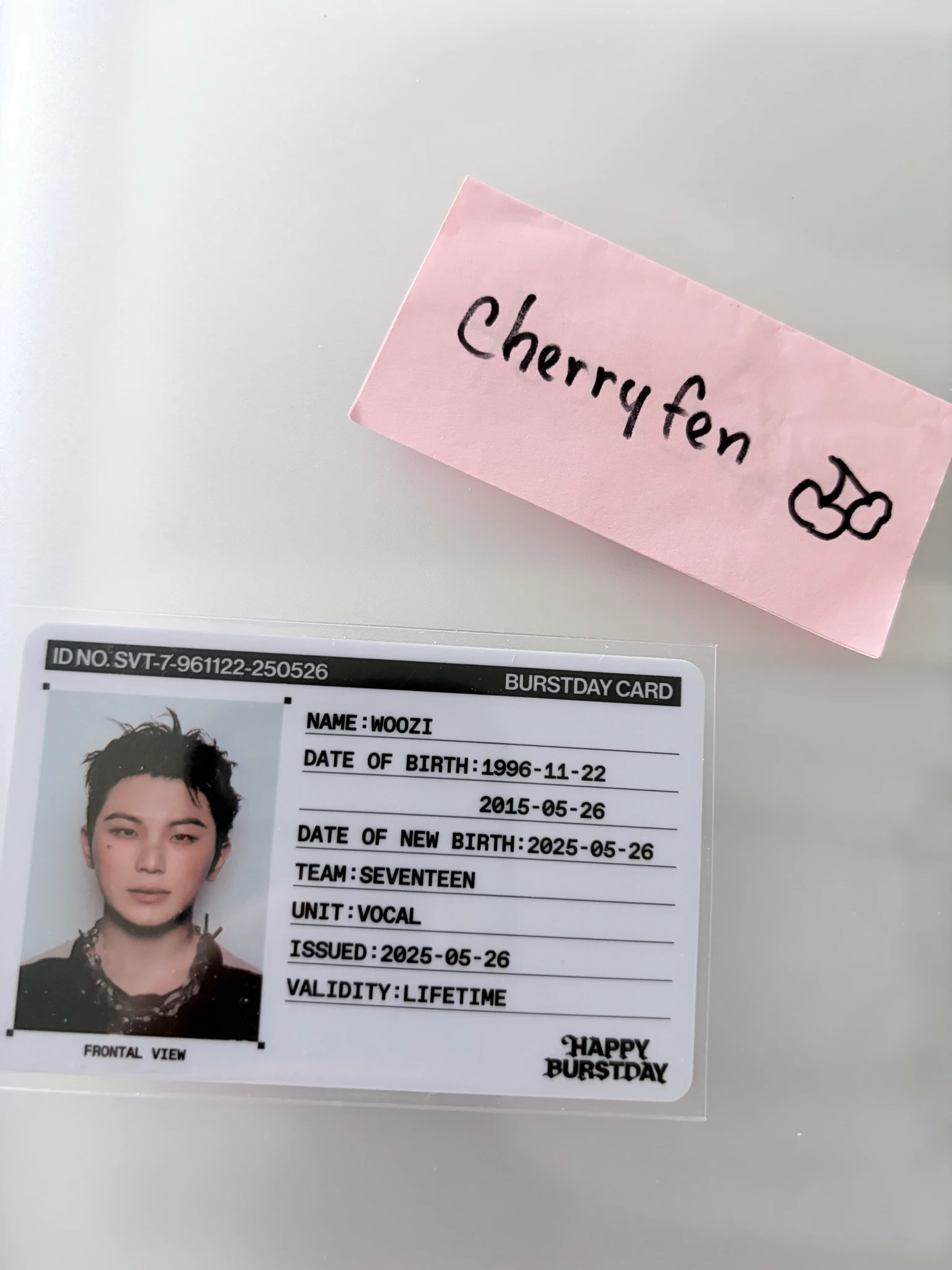 SEVENTEEN Woozi SEVENTEEN - Woozi - HAPPY BURSTDAY Album id card listing photo 1