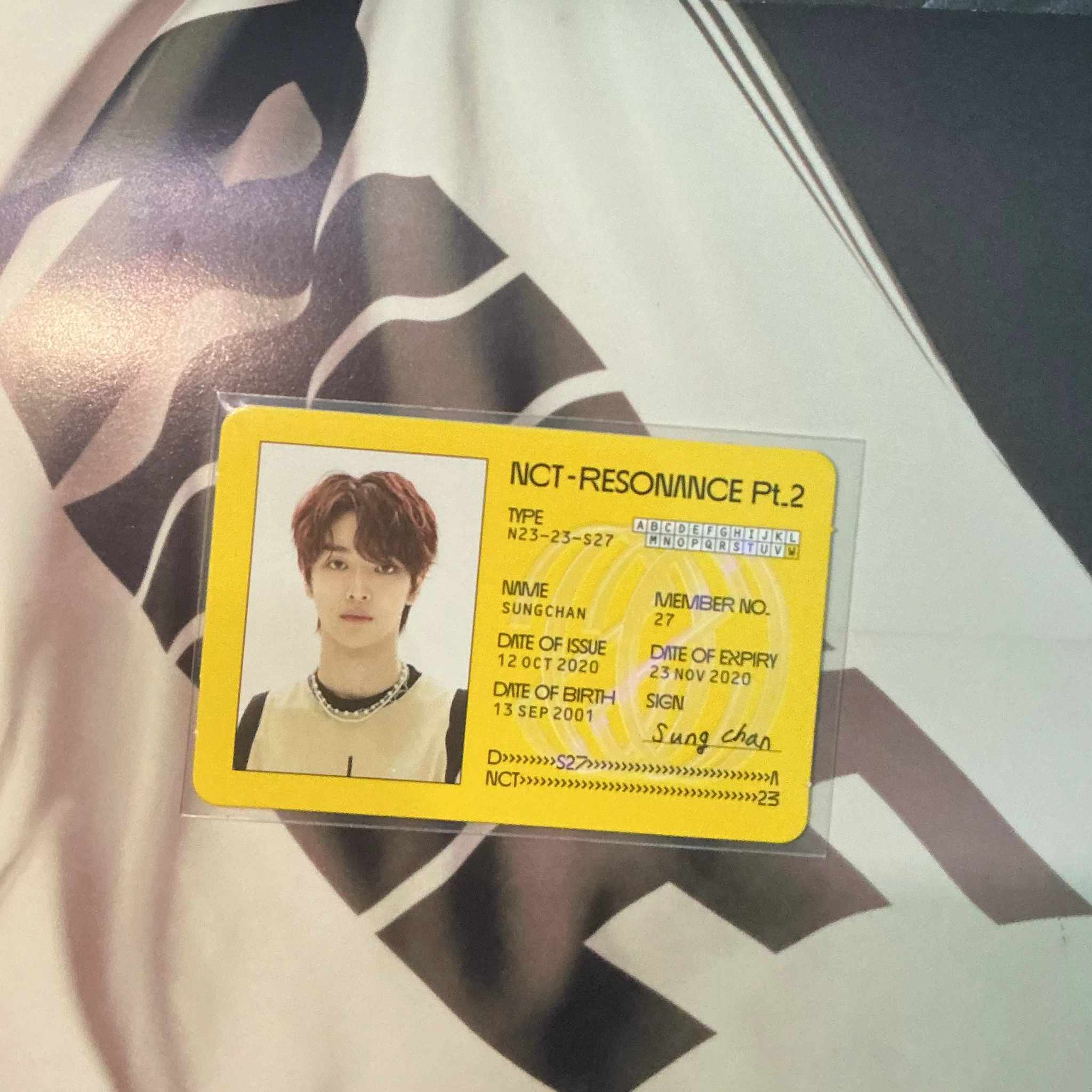 NCT Sungchan NCT - Sungchan - NCT 2020 Resonance Pt.2 Album album photocard departure version id card holographic (hologram) horizontal listing photo 1