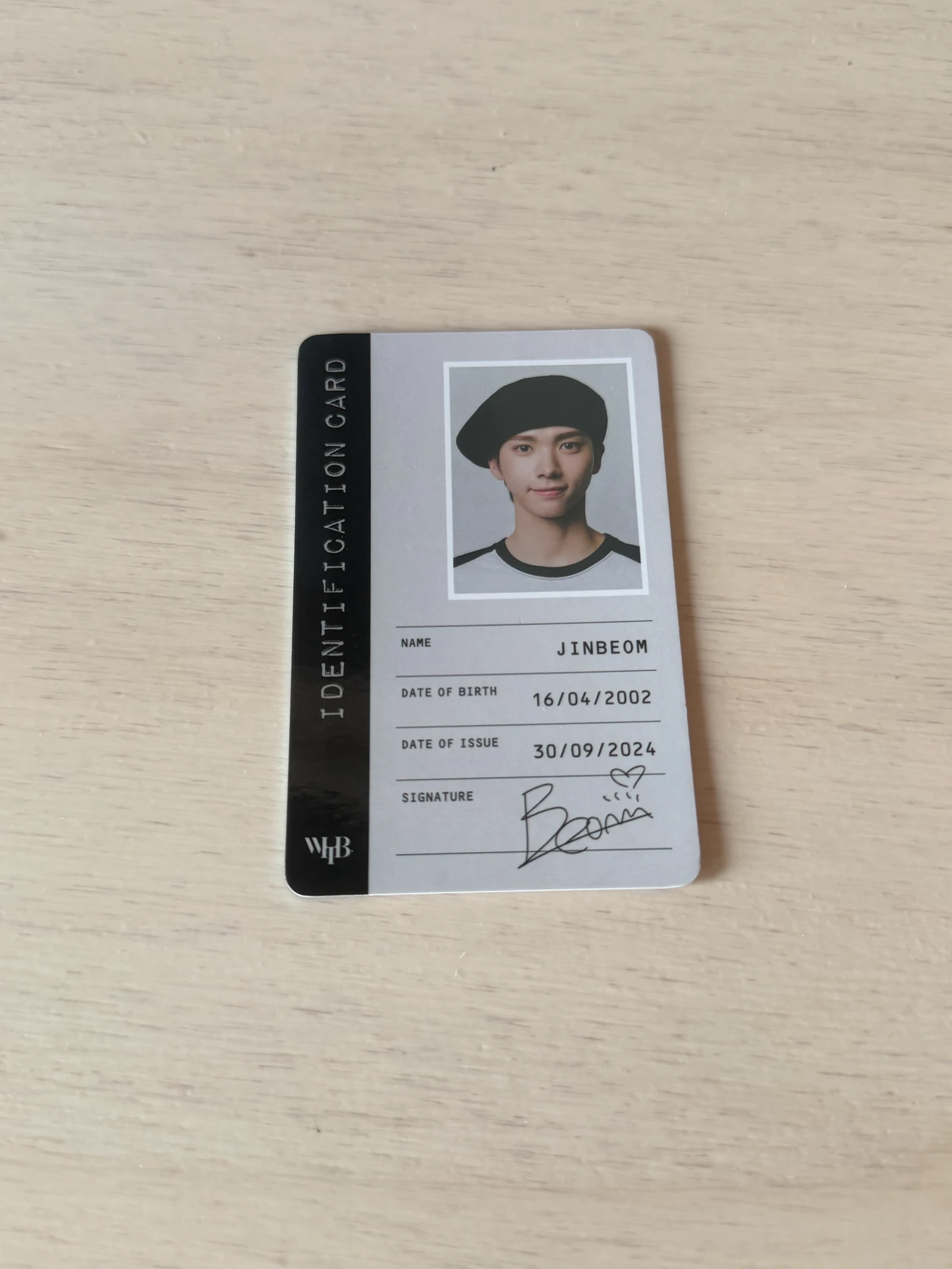 WHIB Jinbeom WHIB - Jinbeom - Rush of Joy Album album photocard standard version id card listing photo 1