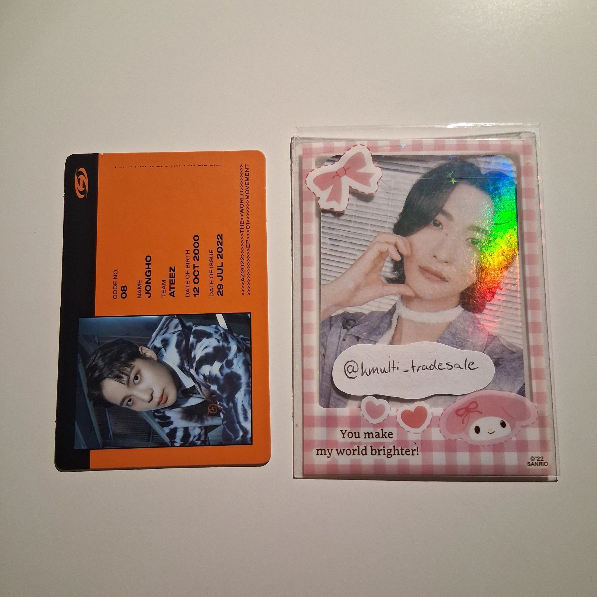 ATEEZ Jongho ATEEZ - Jongho - THE WORLD EP.1 : MOVEMENT Album album photocard Z version id card listing photo 1