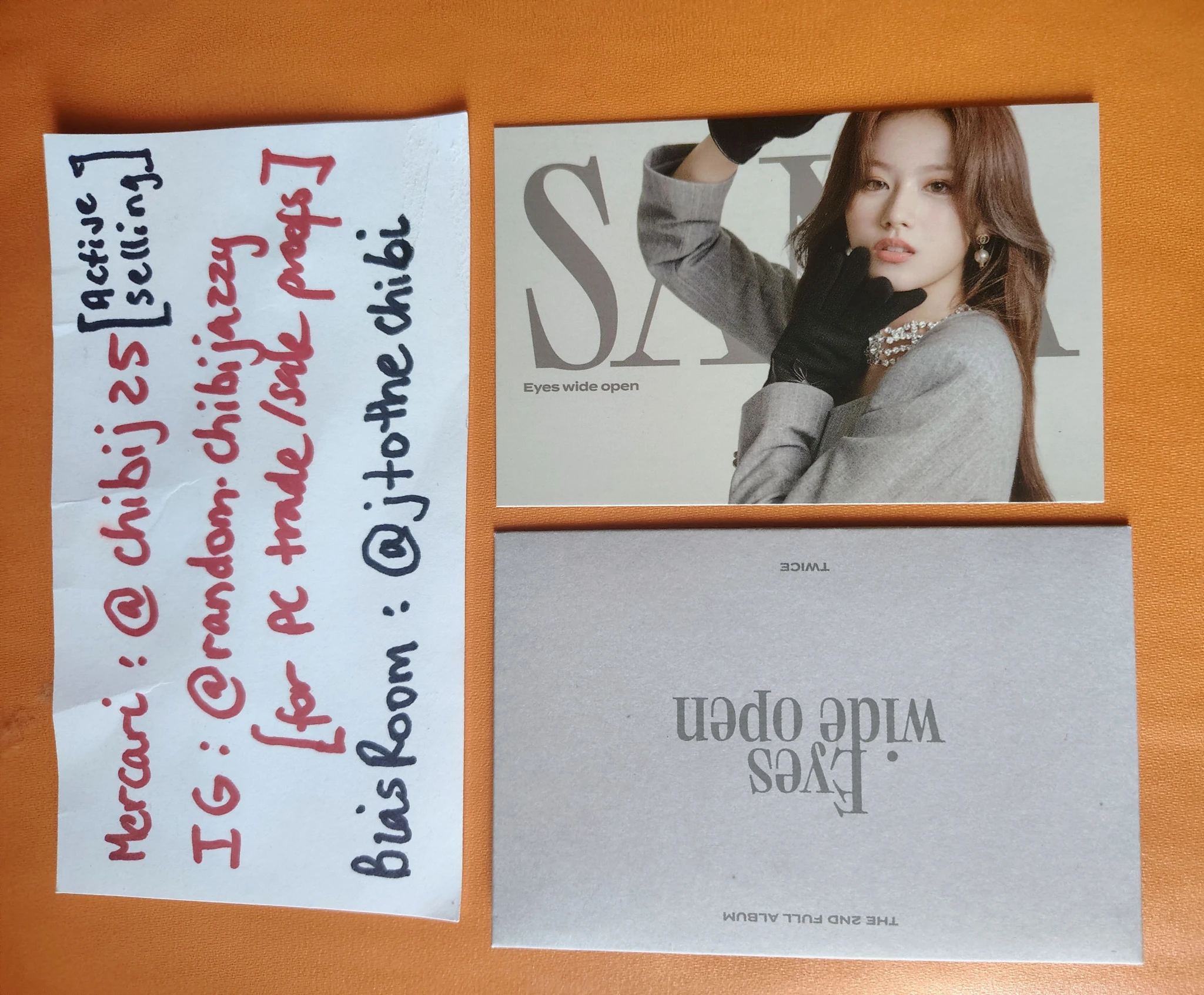TWICE Sana TWICE - Sana - Eyes Wide Open Album message card album inclusion horizontal listing photo 1
