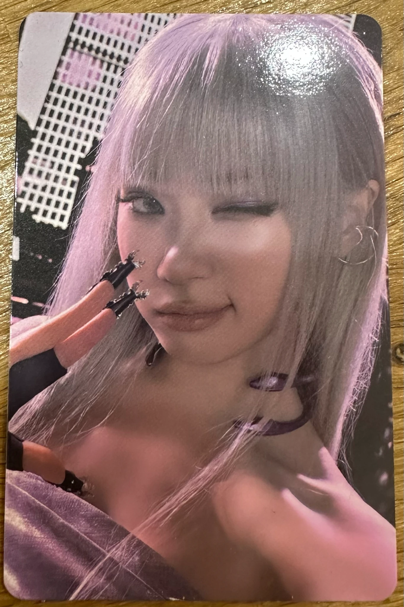 LE SSERAFIM Kim Chaewon LE SSERAFIM - Kim Chaewon - Made My Night Album album photocard compact version silver glitch version listing photo 1