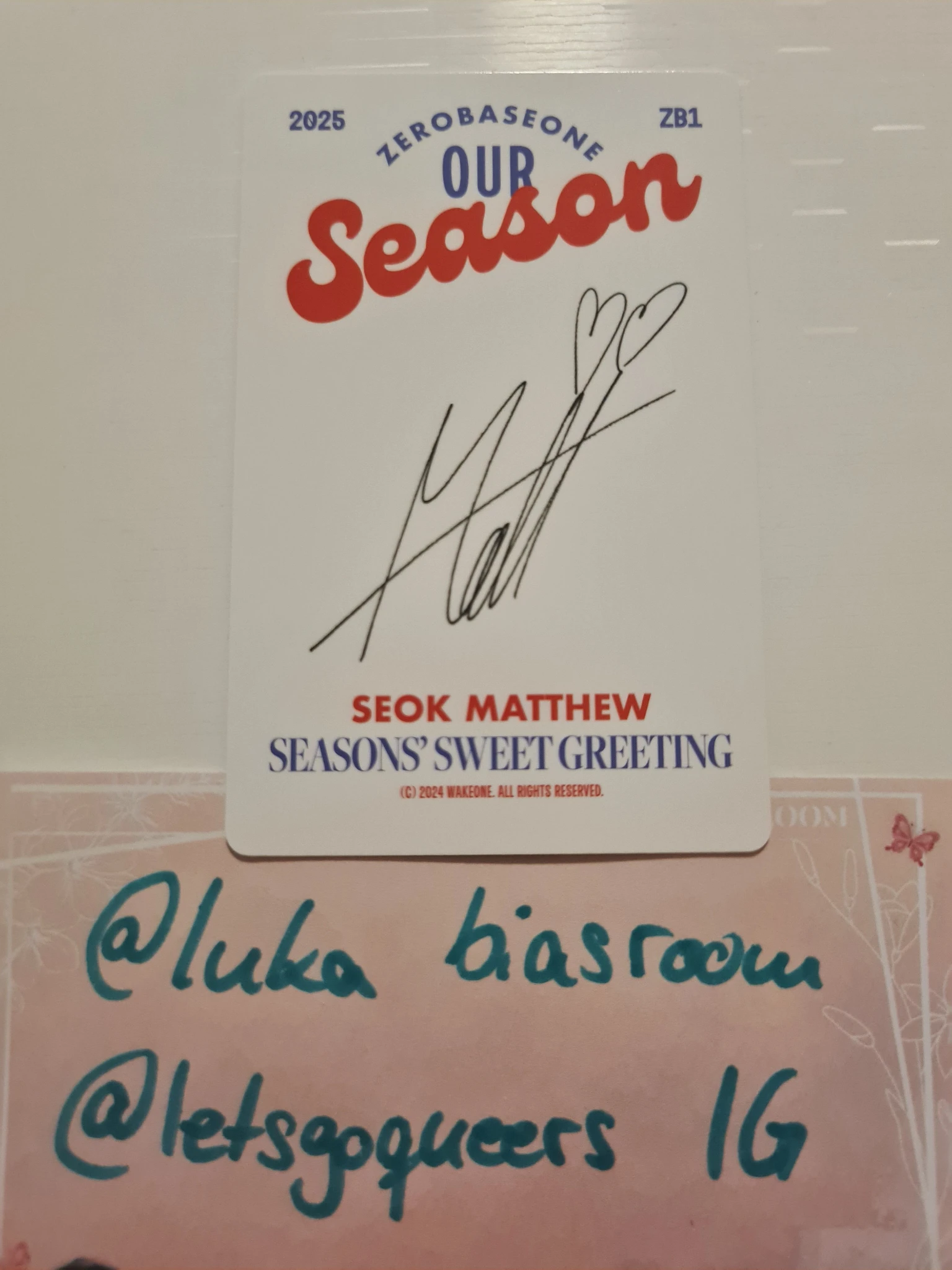 ZEROBASEONE Matthew ZEROBASEONE - Matthew - 2025 SEASON'S GREETINGS [OUR Season] Other photocard set season's greetings listing photo 2