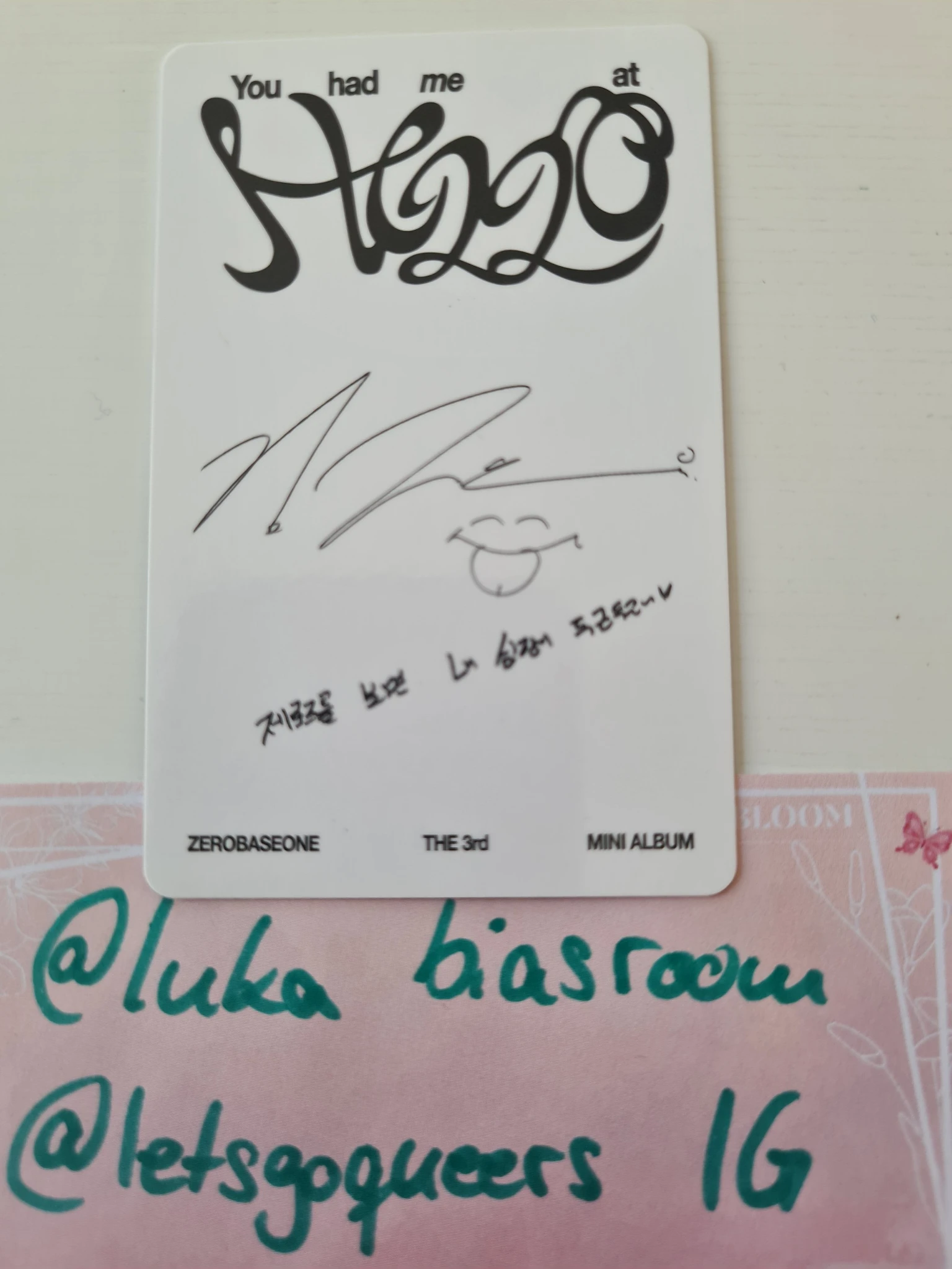 ZEROBASEONE Jiwoong ZEROBASEONE - Jiwoong - You had me at HELLO Album album photocard solar version listing photo 2