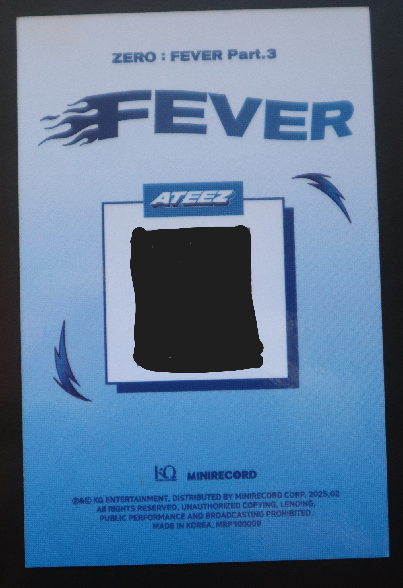 ATEEZ Mingi ATEEZ - Mingi - ZERO : FEVER Part.3 Album qr card platform version Z version listing photo 2