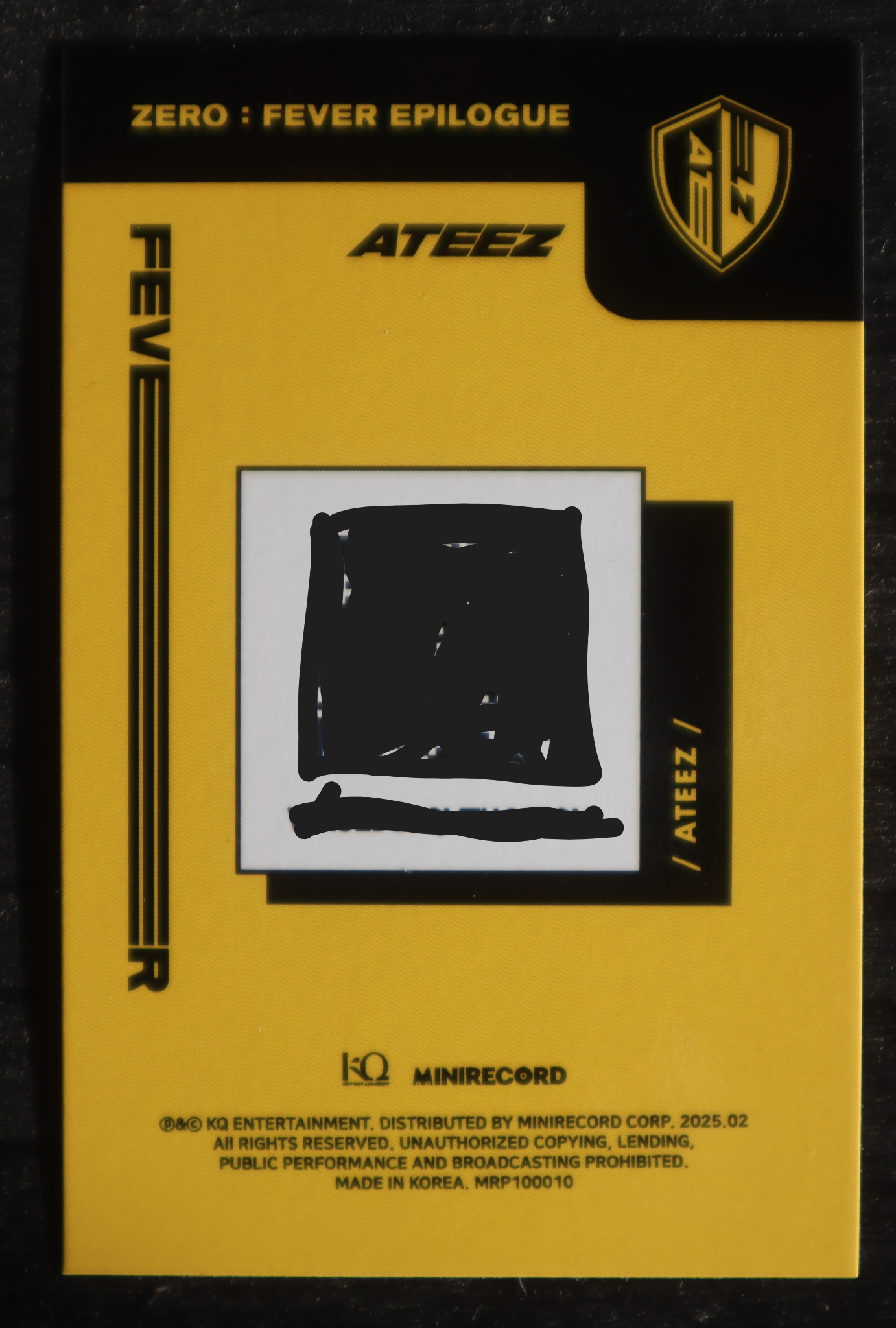 ATEEZ Mingi ATEEZ - Mingi - ZERO : FEVER EPILOGUE Album platform version Z version qr card listing photo 2