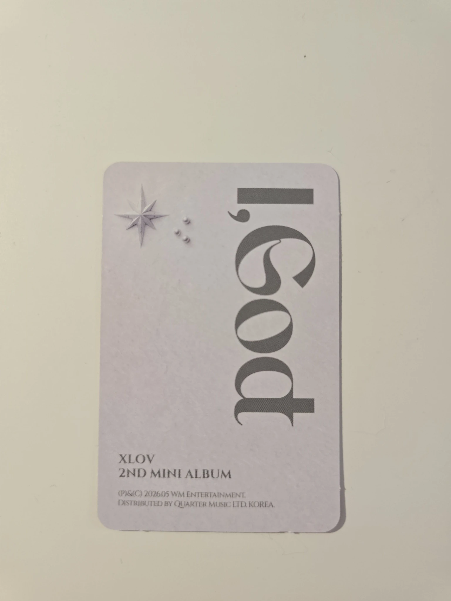 XLOV Wumuti XLOV - Wumuti - I, God Album album photocard O version listing photo 2