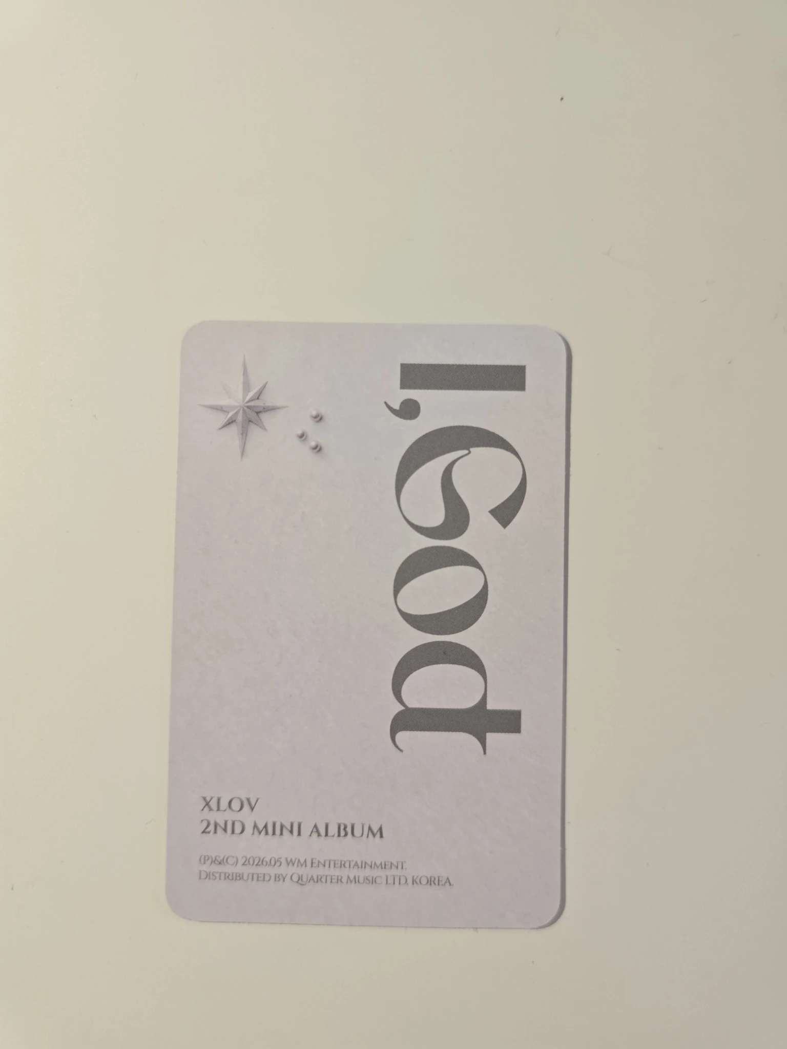 XLOV Wumuti XLOV - Wumuti - I, God Album album photocard O version listing photo 2