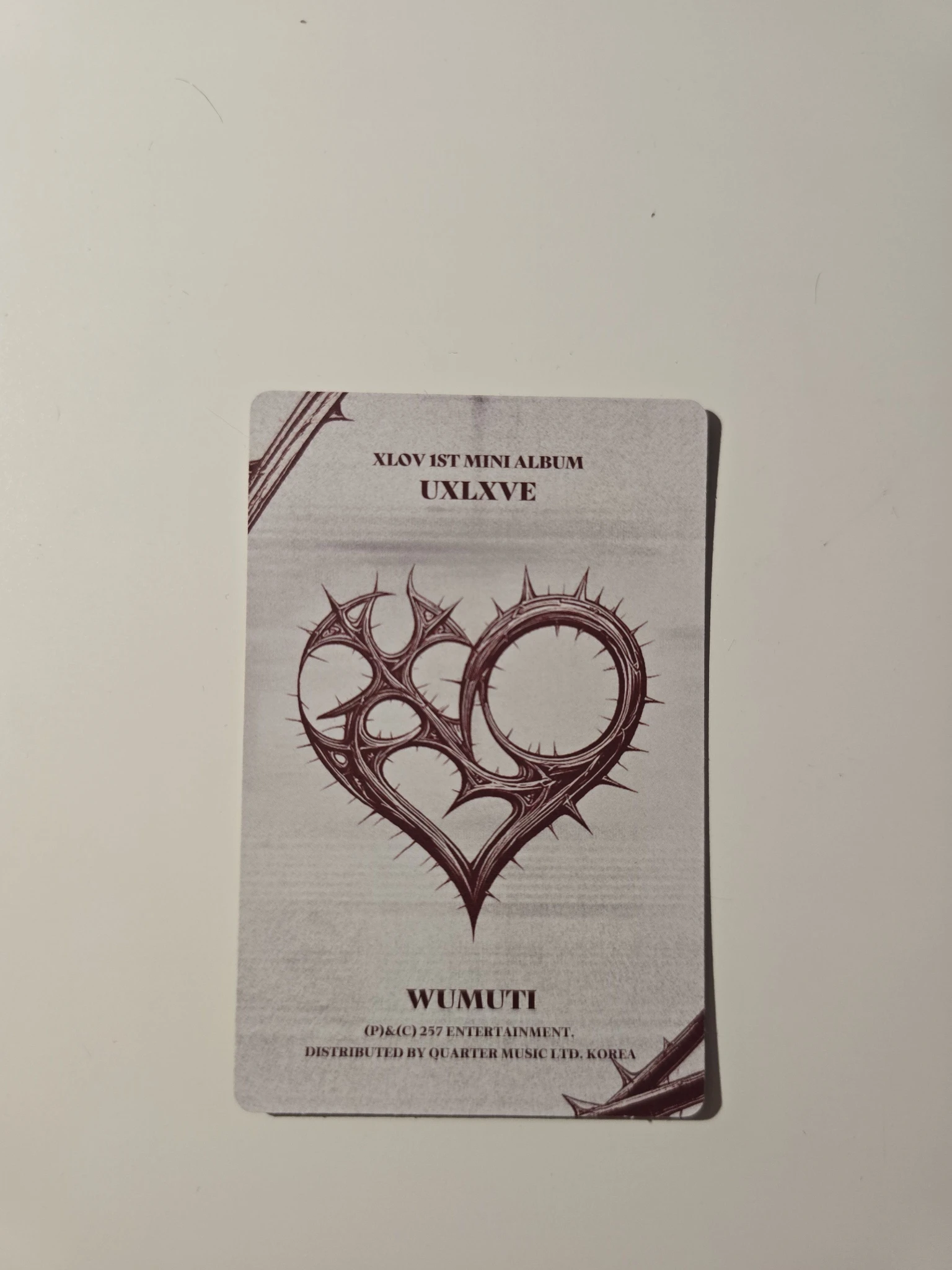XLOV Wumuti XLOV - Wumuti - UXLXVE Album album photocard N version listing photo 2