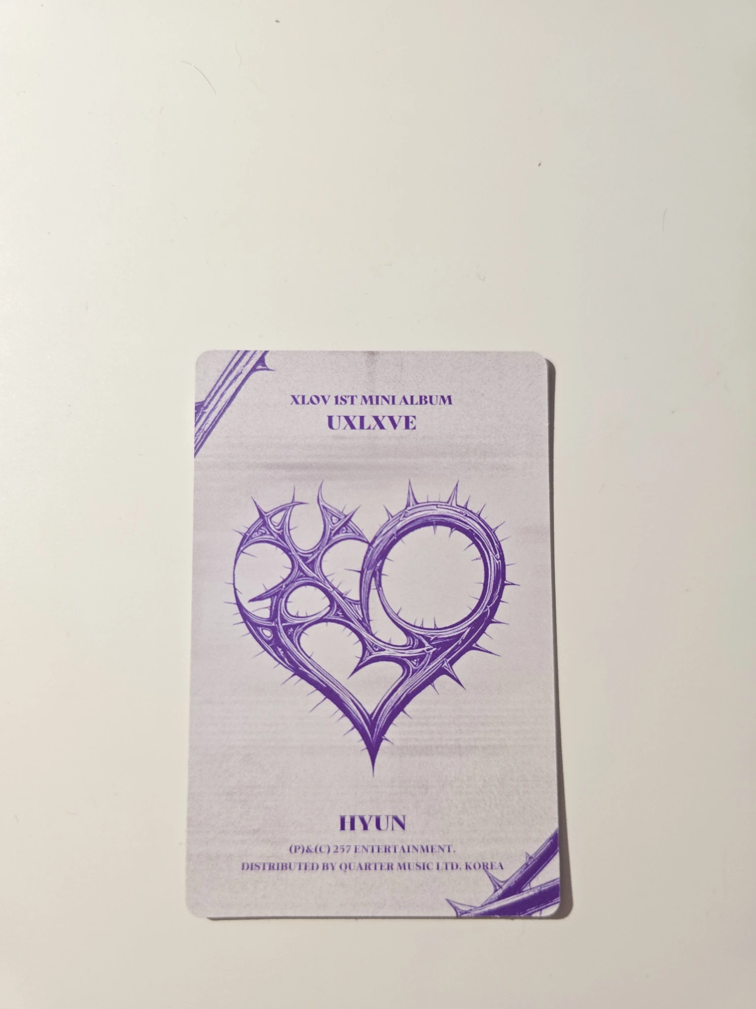 XLOV Hyun XLOV - Hyun - UXLXVE Album album photocard N version listing photo 2