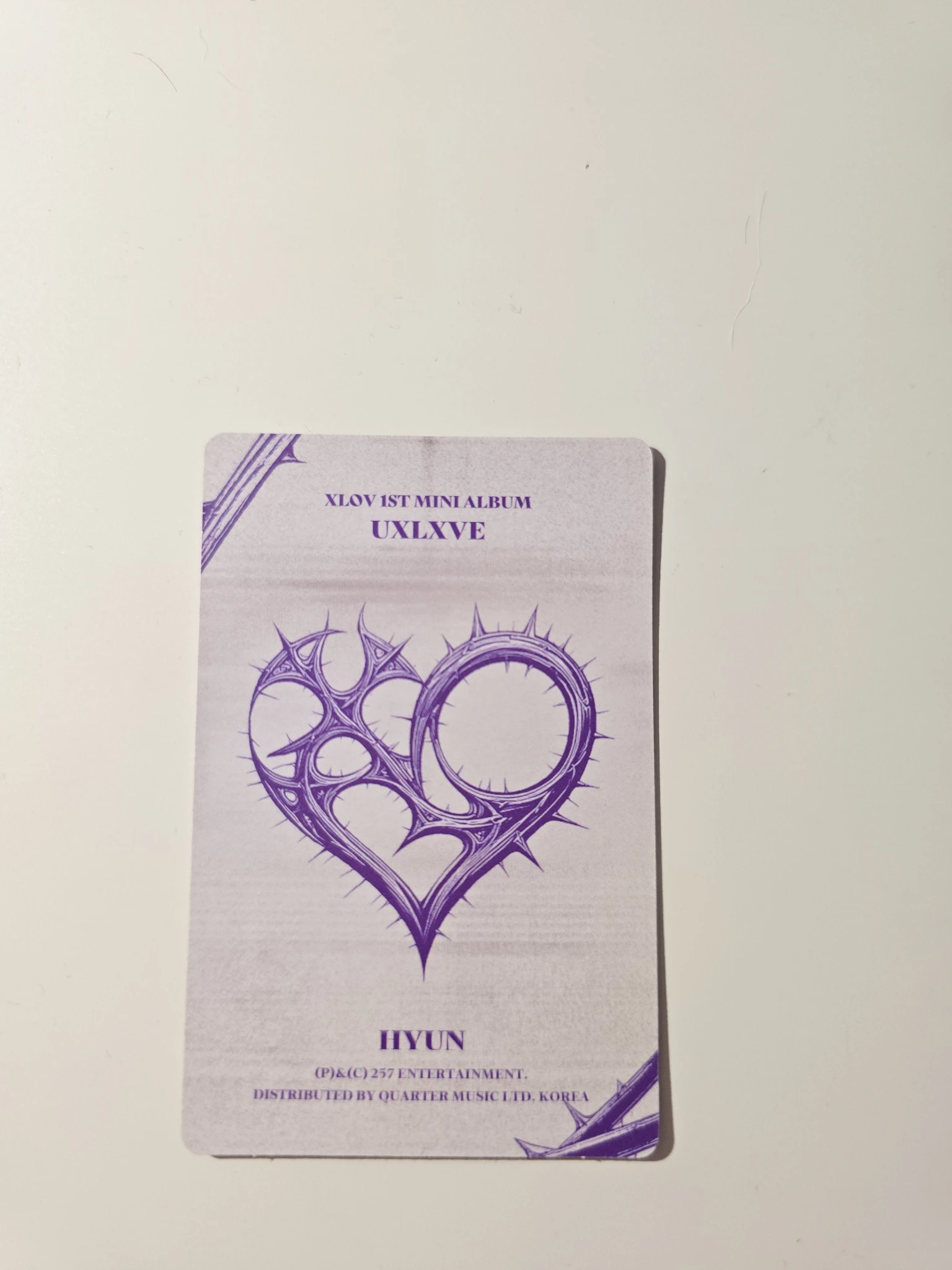 XLOV Hyun XLOV - Hyun - UXLXVE Album album photocard N version listing photo 2
