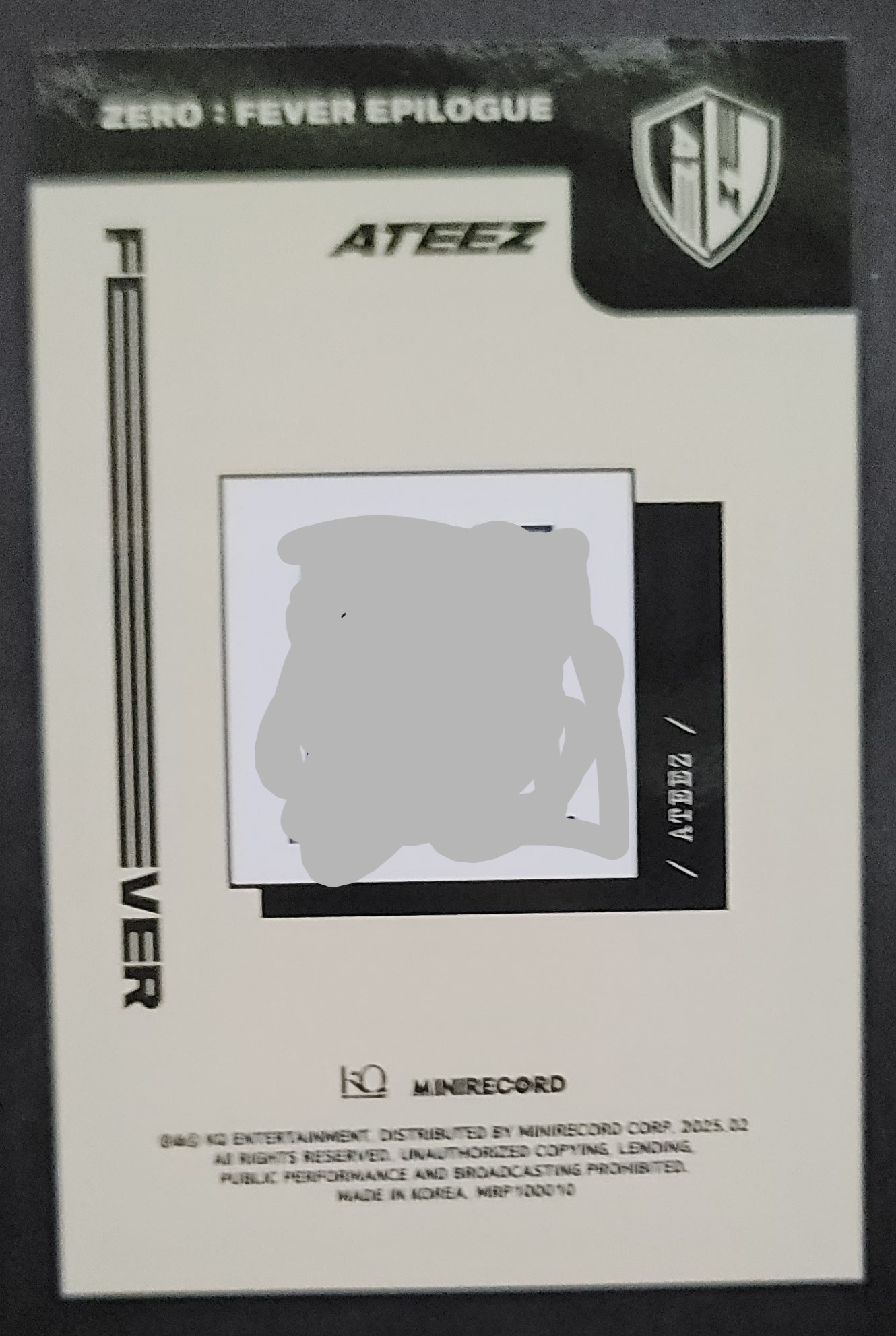 ATEEZ Yeosang ATEEZ - Yeosang - ZERO : FEVER EPILOGUE Album qr card A version platform album photocard second press only listing photo 2