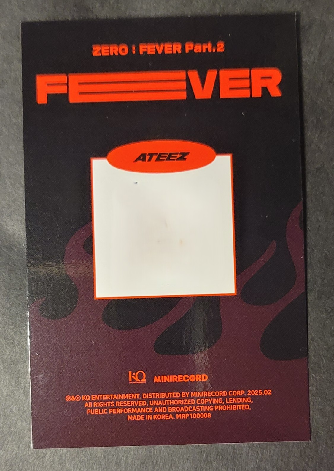 ATEEZ Wooyoung ATEEZ - Wooyoung - ZERO : FEVER Part.2 Album album photocard qr card Platform A ver. listing photo 2