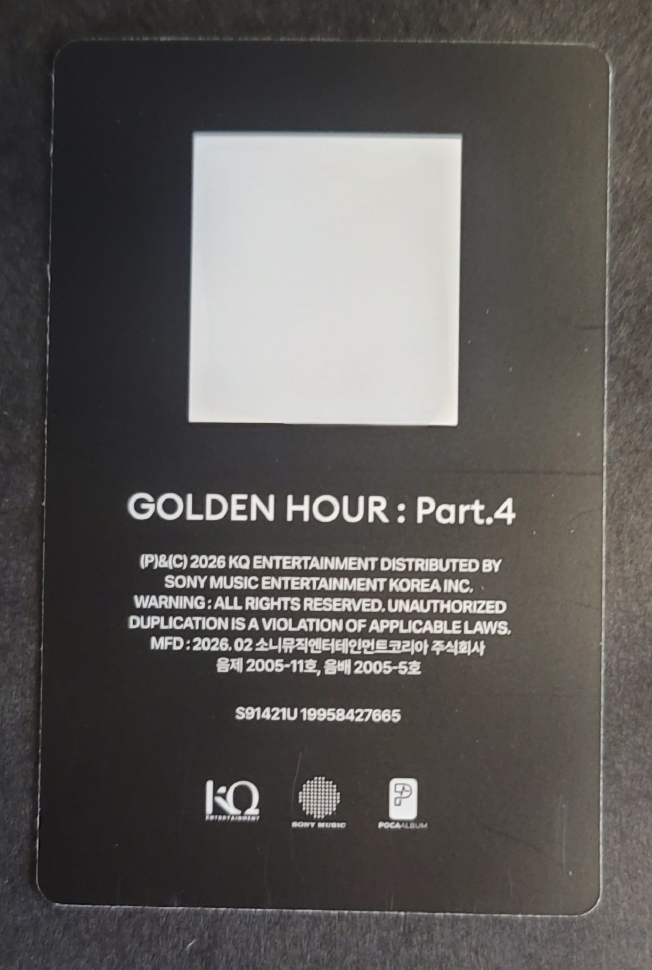 ATEEZ Seonghwa ATEEZ - Seonghwa - Golden Hour : Part.4 Album album photocard qr card listing photo 2