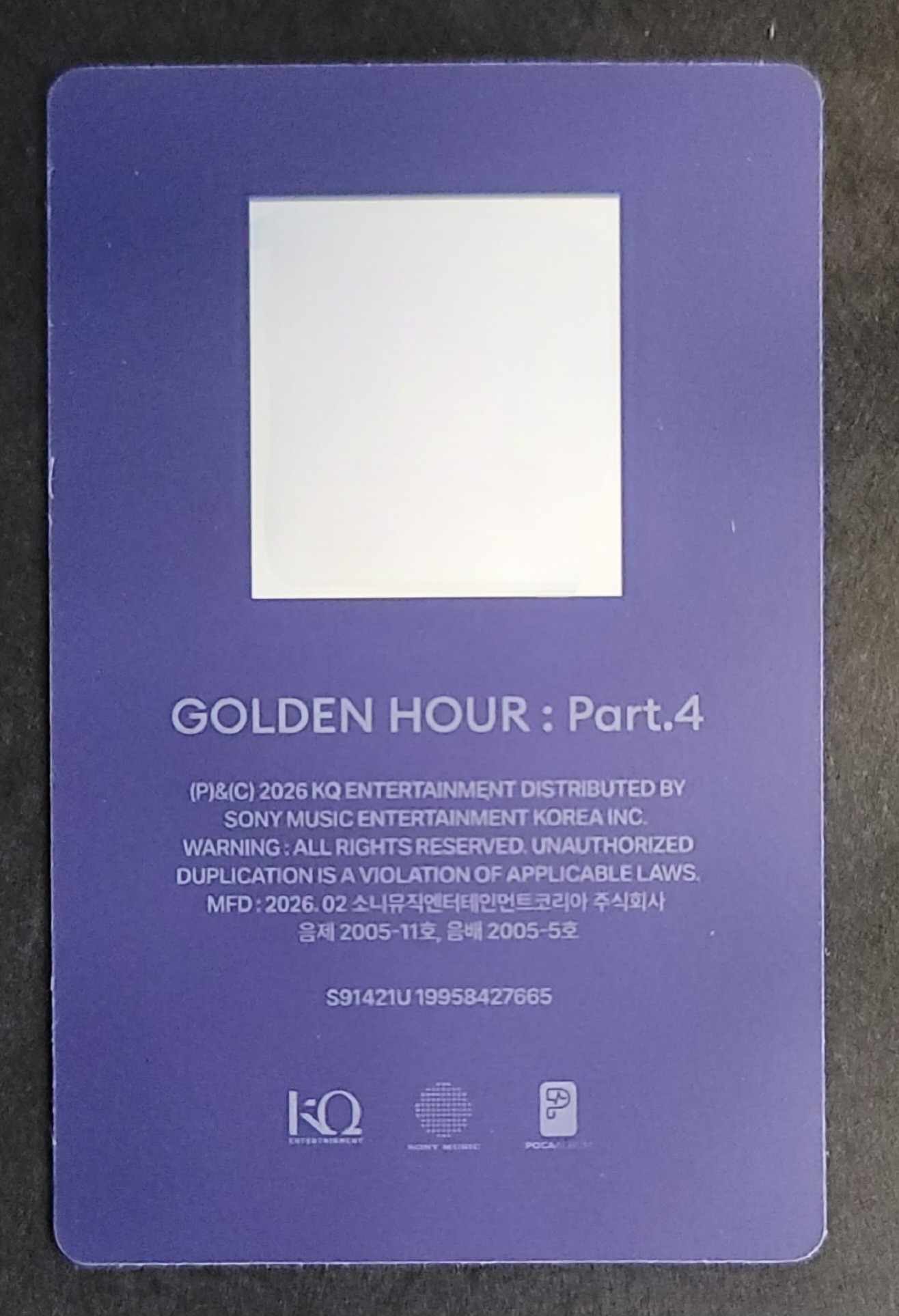 ATEEZ Yeosang ATEEZ - Yeosang - Golden Hour : Part.4 Album A version qr card poca album album photocard listing photo 2